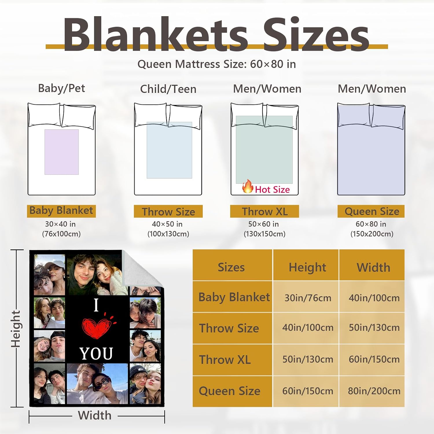 ICELIETE Custom Blanket with Picture Customized Fleece Photo Blanket for Couples Gifts Personalized Blankets and Throws Christmas Valentines Day Gifts for Boyfriend Girlfriend - Image 6