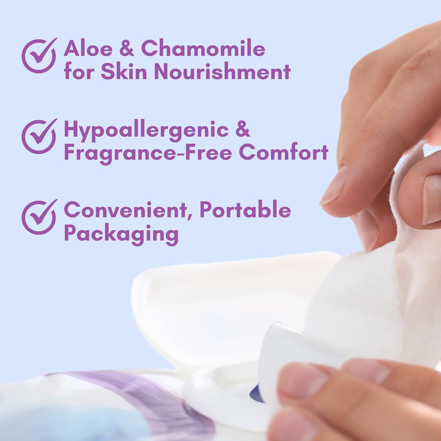 Nurture XL Antibacterial Body & Hand Sanitizing Cloths - 25 Wipes, 3 Pack | Ultra thick, strong moist wet towelettes offer gentle daily skin refreshing care for adults or baby; soft smooth foam pure - Image 4