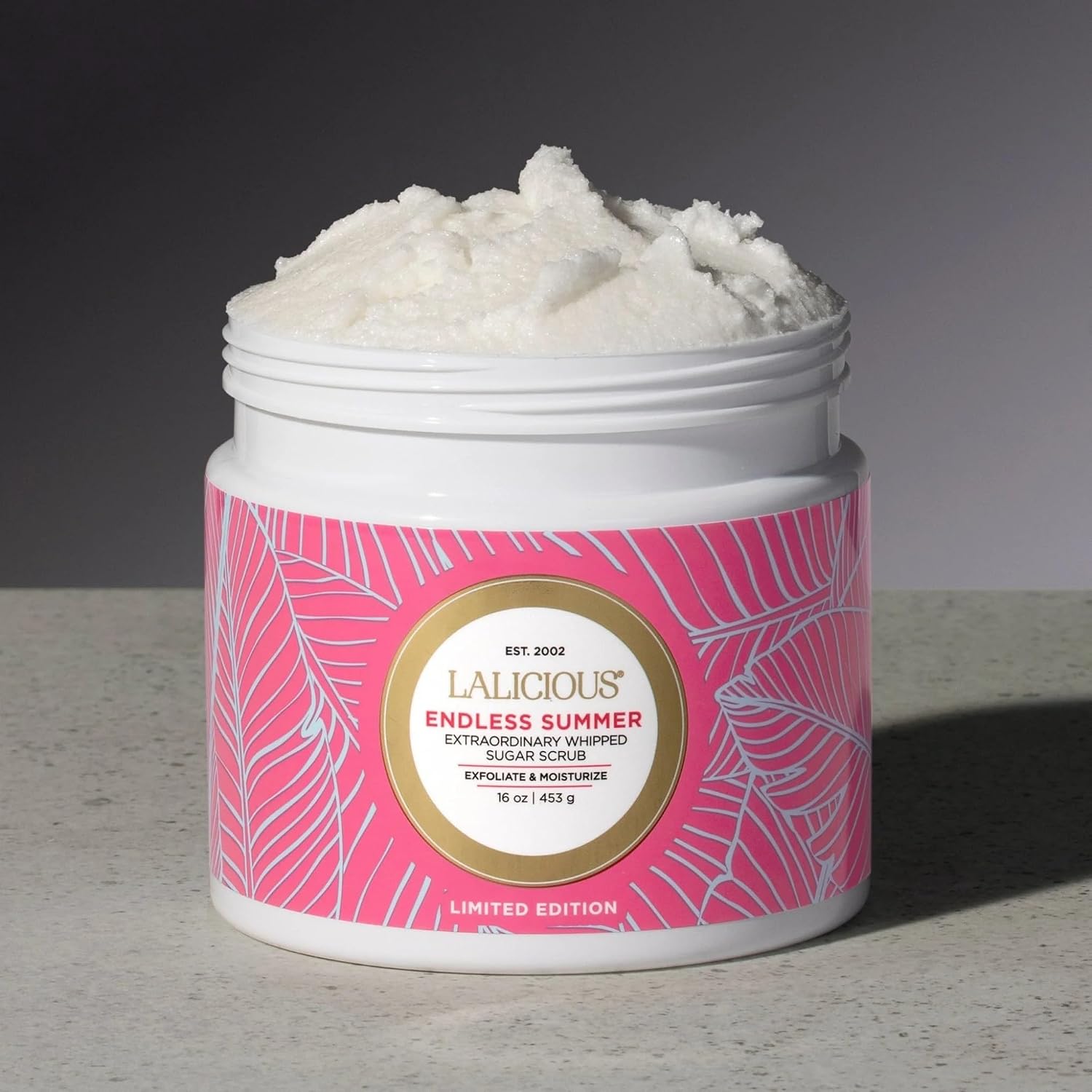 LALICIOUS Endless Summer Exfoliating & Moisturizing Body Scrub | Sugar & Coconut Oil | Pre-Shave Scrub for Ingrown Hairs & Razor Bumps | Gently Buffs & Smooths Sensitive Skin | No Parabens Large 16oz - Image 4