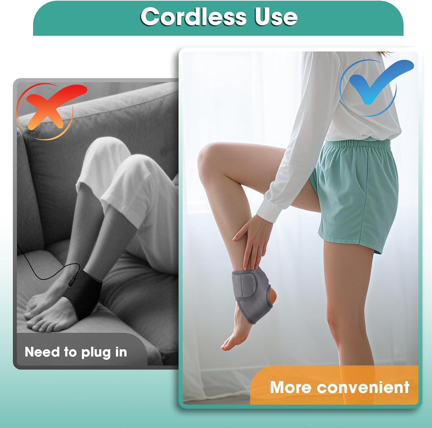 2PCS Foot Massager for Neuropathy and Plantar Fasciitis, Cordless Foot and Ankle Massager for Heel, Arch & Ankle Relief, Portable for Home Travel Use - Image 6