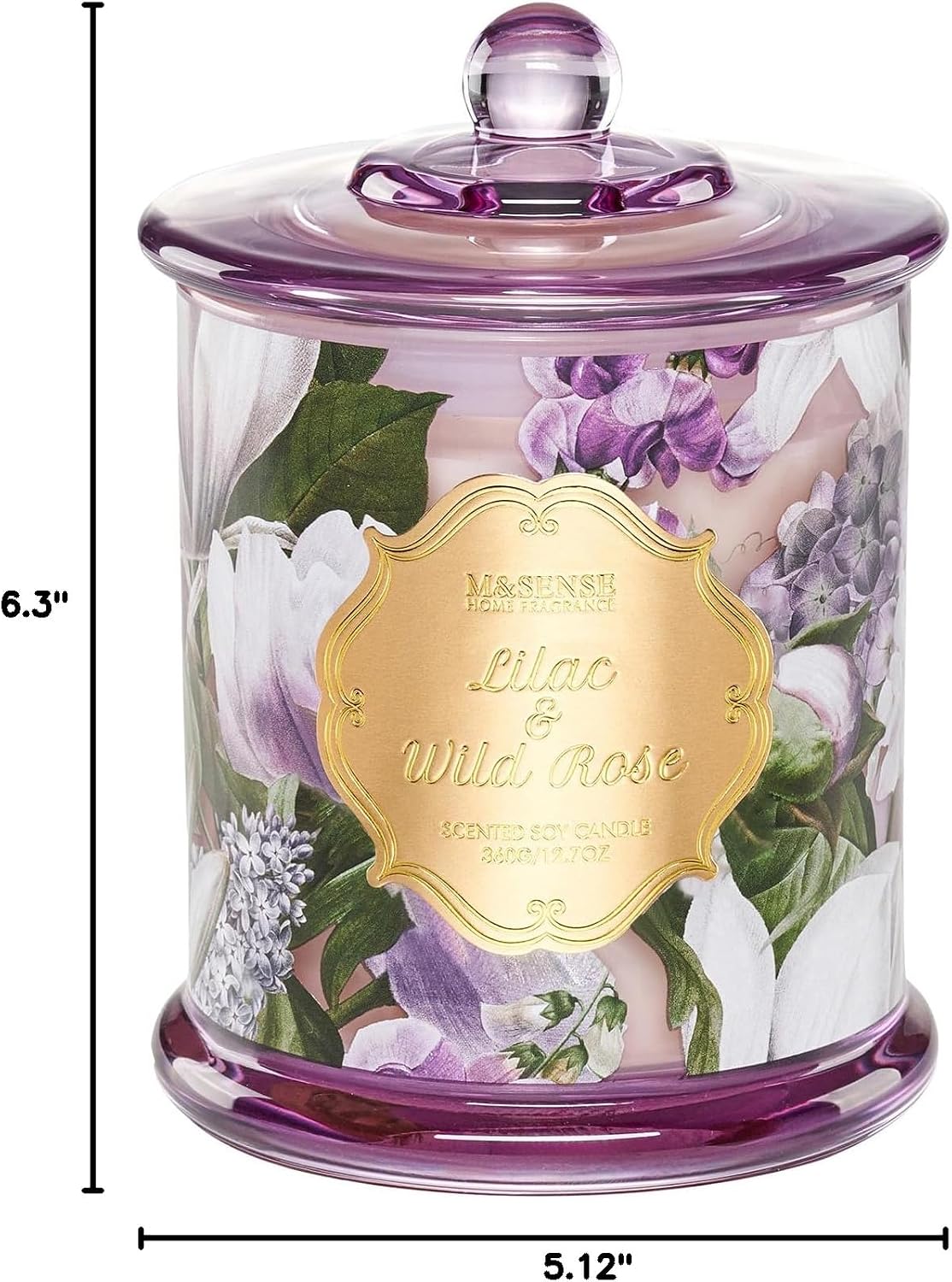 M&SENSE Lilac Wild Rose Non Toxic Large Soy Candle, 12.7oz Romance Scent | Natural Non Toxic for Home Scented, Housewarming Gift for Women - Image 10