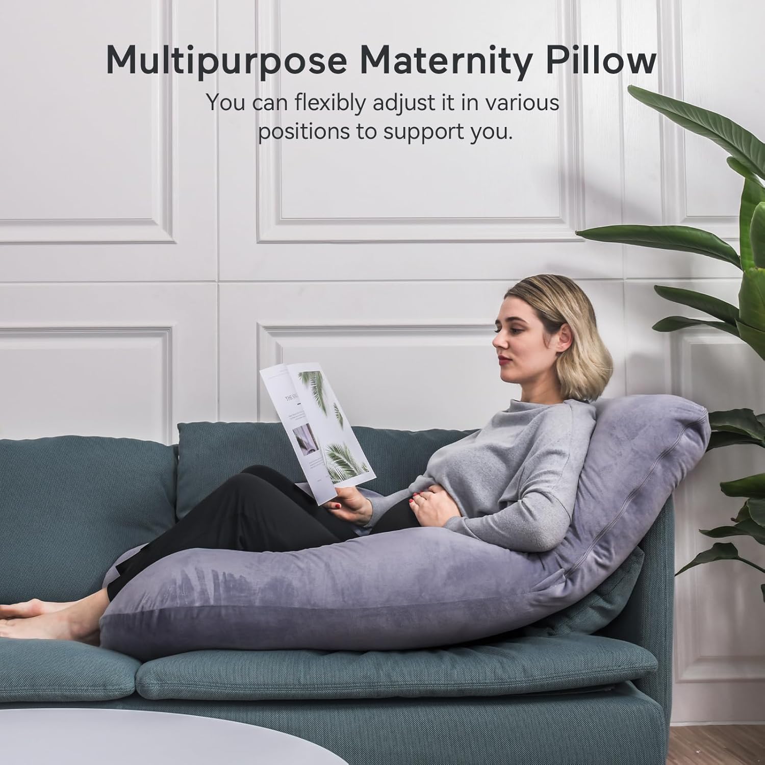 Momcozy Pregnancy Pillow for Sleeping - U Shaped Full Body Maternity Pillow | Removable Cover, Support for Back, Legs, Belly, Hips for Pregnant Women, Side Sleeper, Pregnancy Gifts & Essentials, 57 Inch - Image 9