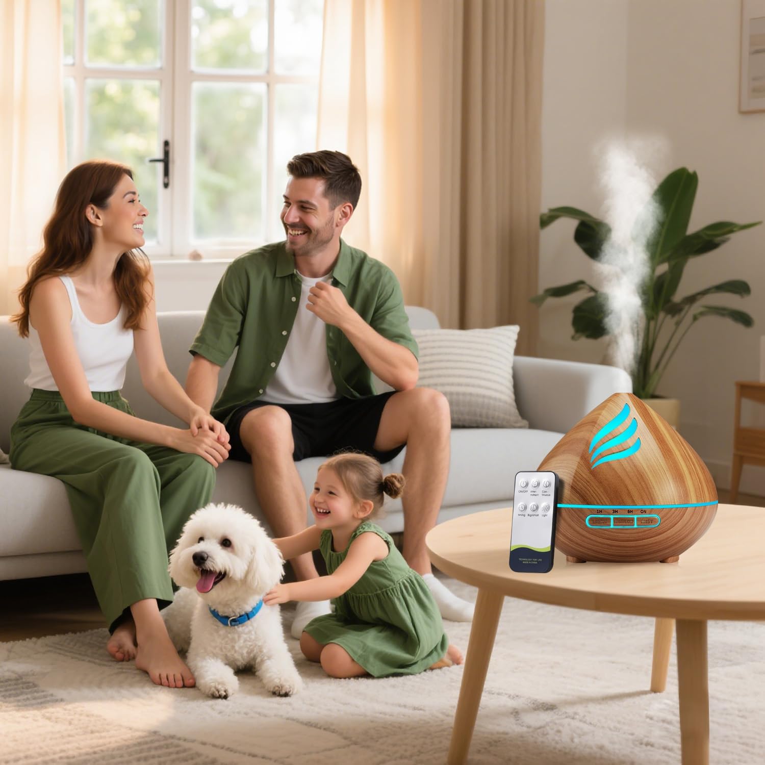 500ML Essential Oil Scent Diffuser: Remote Control &14 Colors LED for Home | Aroma Diffuser with Ultra-Quiet Cool Mist - Aromatherapy Diffuser Offers Auto Shut-Off & Timer for Bedroom or Office - Image 7