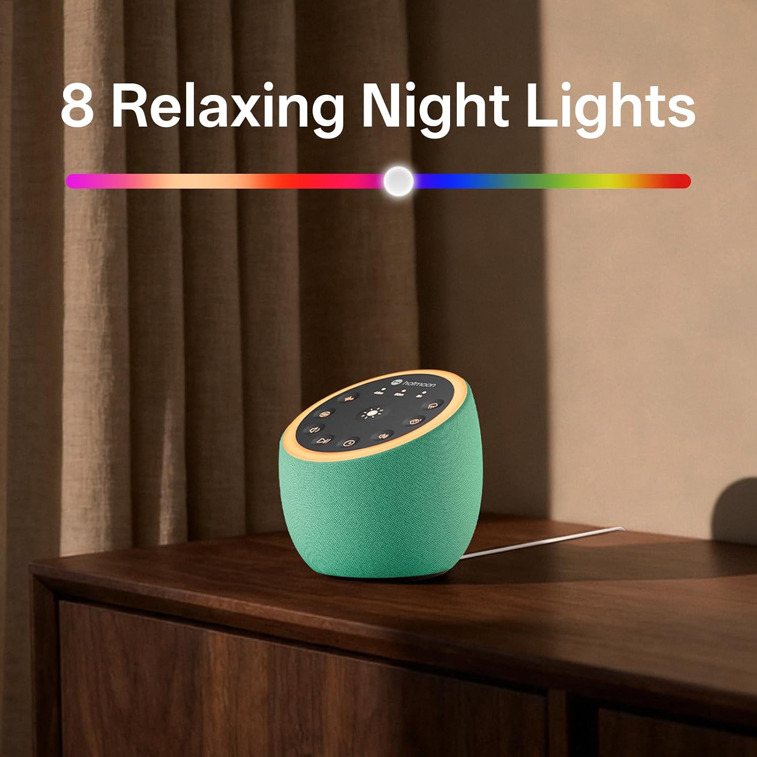 Hotmoon Sound Machine for Sleep, Cocoon 2, 40 Sounds, Dual-Speaker, Plug in | White Green Pink Brown Noise Machine for Sleeping Adults Office Privacy Baby Dogs, 4 Timers, 8 Night Light, Rain Noise Maker - Image 8