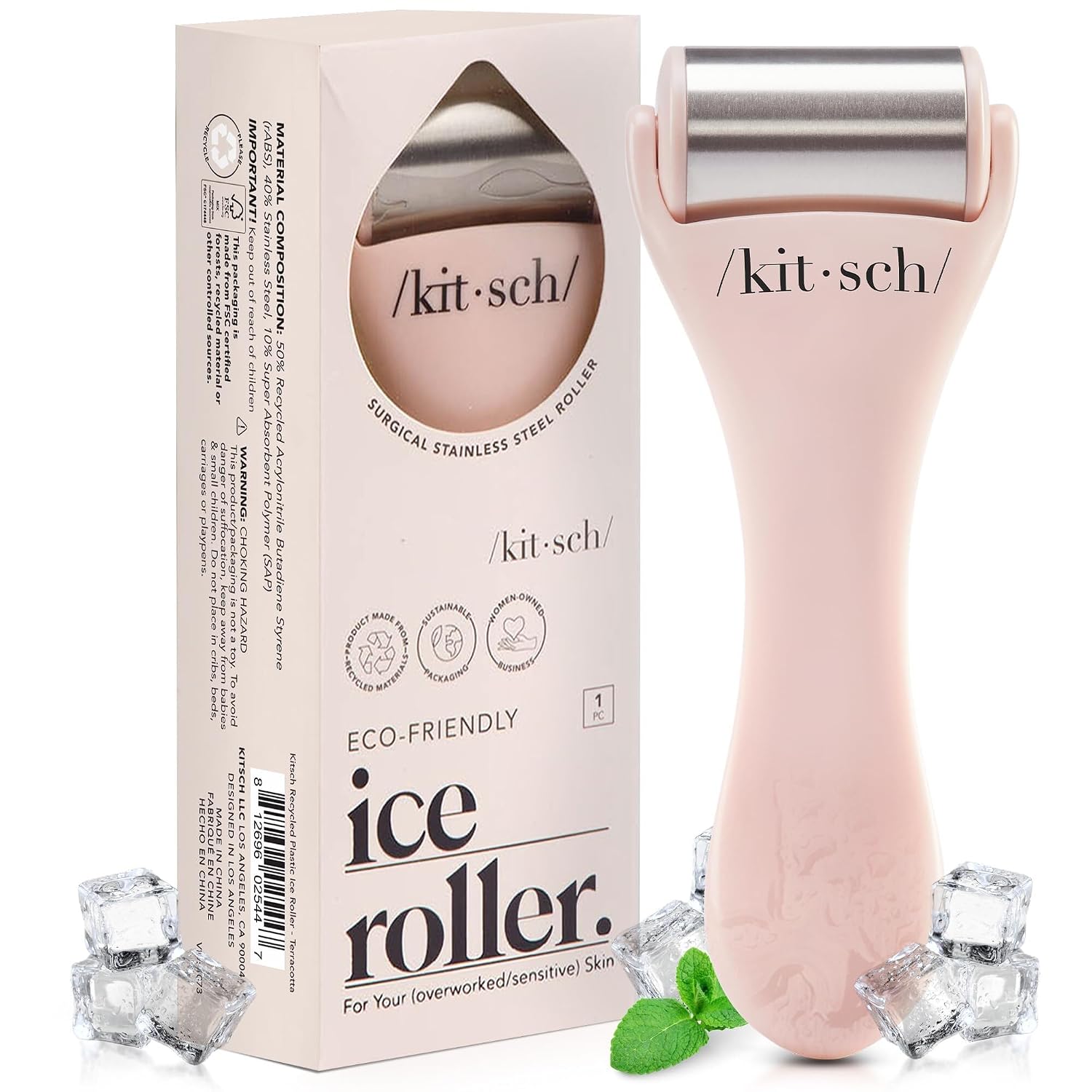 Kitsch Ice Roller for Face – Cooling Face Rollers for Women & Men - Pink | Stainless Steel Ice Face Roller to Reduce Puffiness, Redness & Headaches – Cooling Ice Roller for Face Women for Skin Care - Image 10