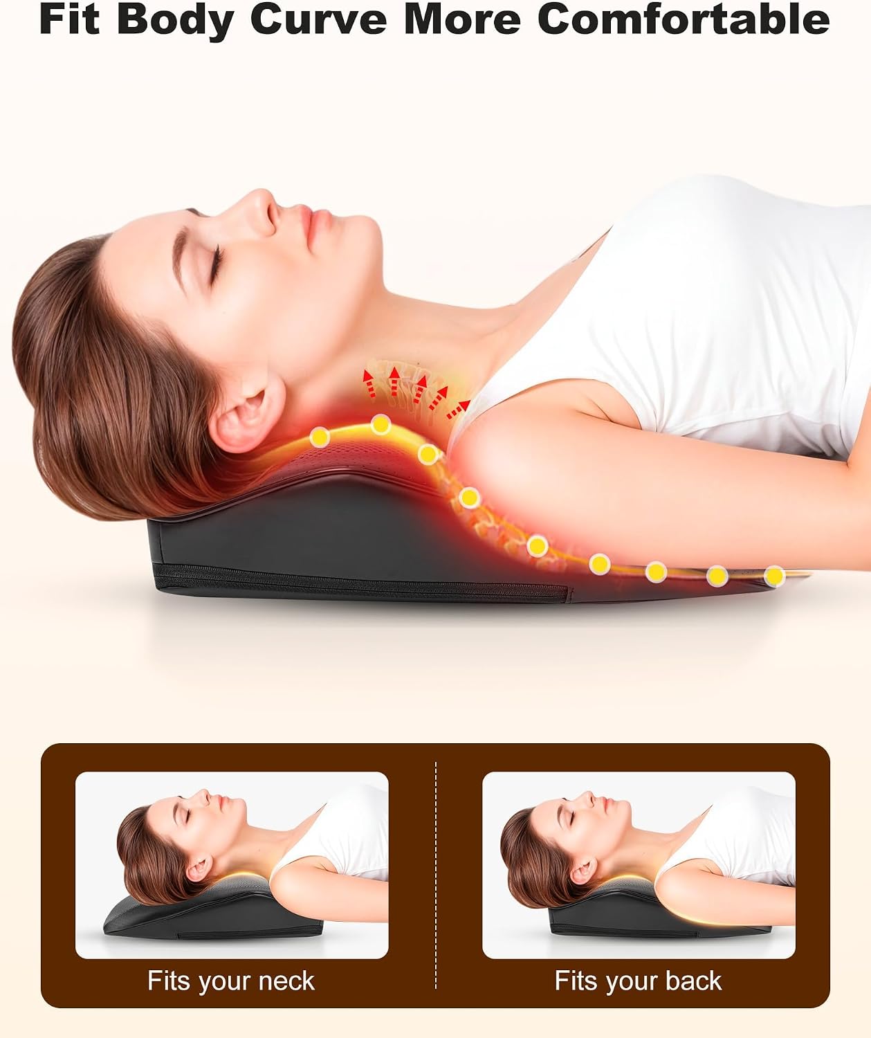 Snailax Shiatsu Back Massager with Heat, Cordless 4D Neck Massage Pillow | 8 Nodes, 3 Vibration Modes, 2500mAh Battery, 2-Hour Runtime, 30-Min Auto-Off, Deep Kneading, Detachable Intensity Flap - Image 6