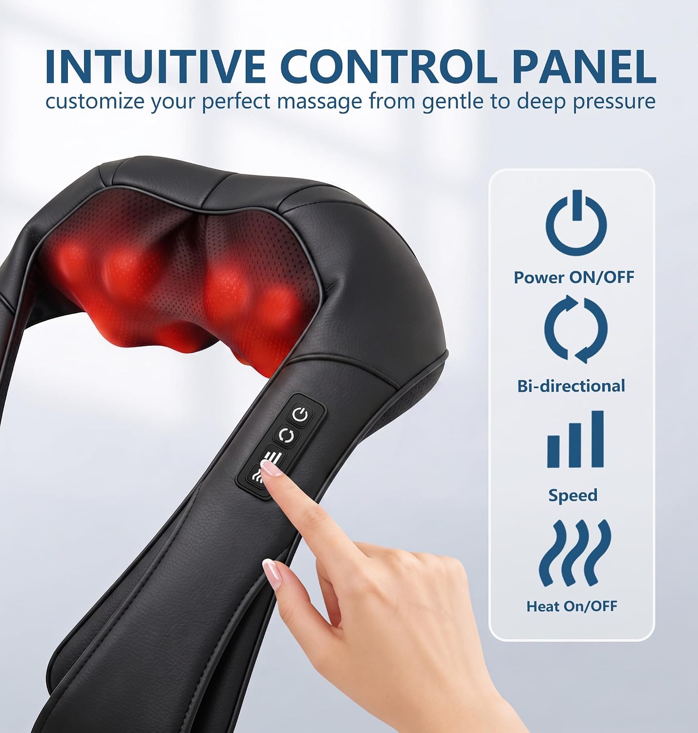 Neck Massager for Pain Relief Deep Tissue with Heat, Gifts for Women Men | Shiatsu Back and Shoulder Massage, Mothers Day Gifts for Mom Wife, Christmas, Fathers Day Dad Gifts for Husband, NOT Cordless - Image 2