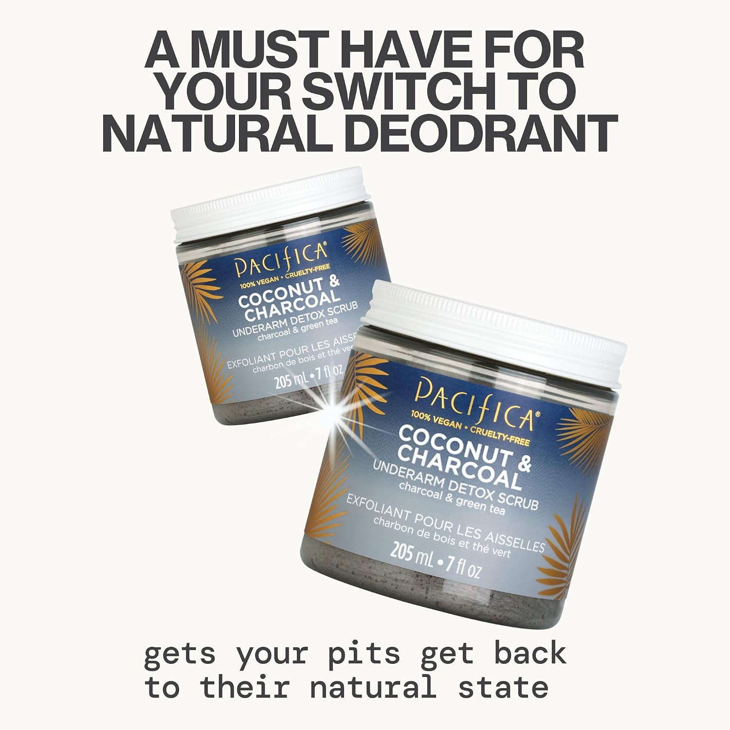 Pacifica Underarm Body Scrub - Armpit Detox Coconut & Charcoal Deodorant– Exfoliating & Nourishing for Natural Deodorant Users – Aluminum-Free & Safe for Sensitive Skin, Vegan & Cruelty-Free, 7 fl oz - Image 2