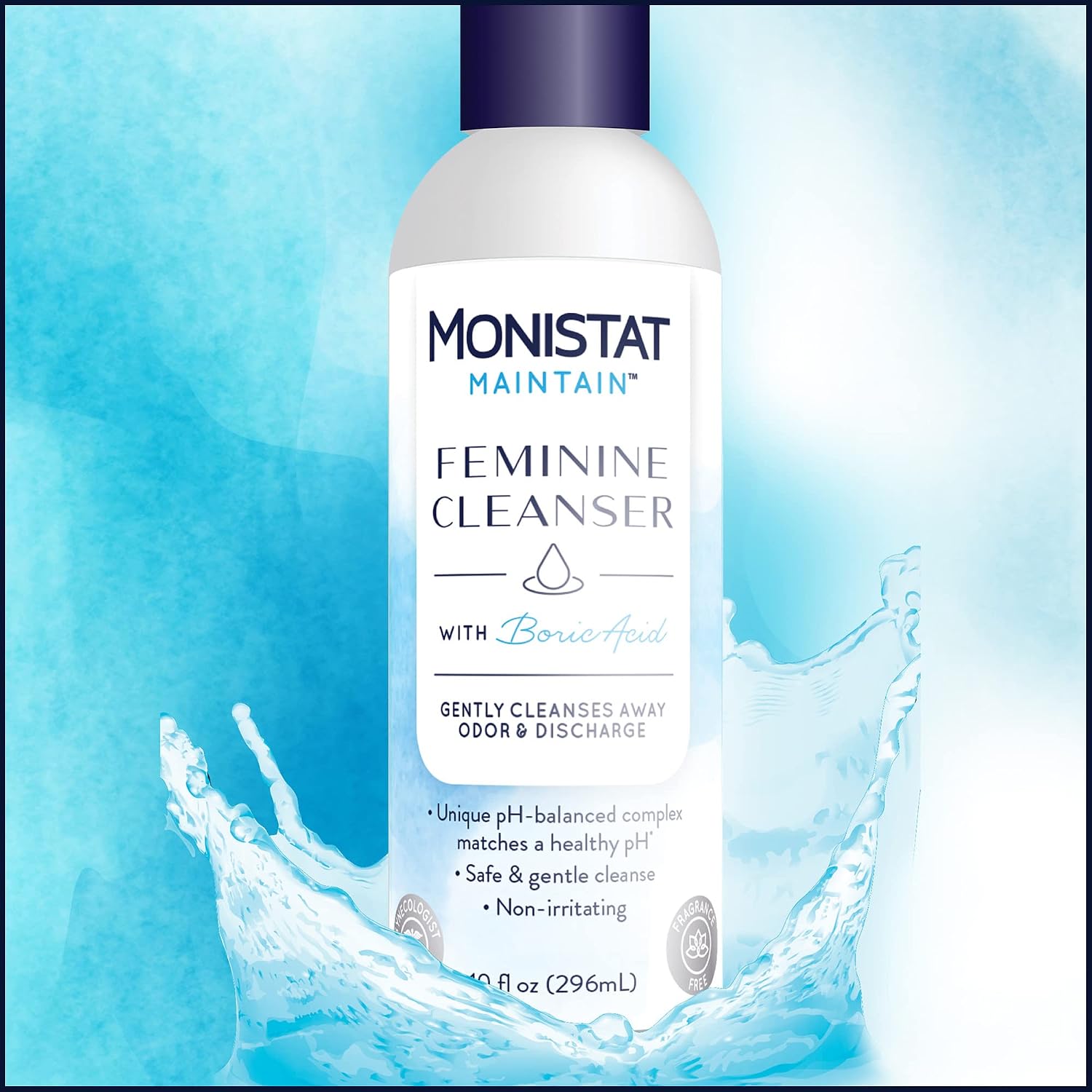 Maintain by Monistat Boric Acid Feminine Wash, Fragrance-Free, 10 Fl Oz | Intimate Wash for Women, Gentle pH-Balanced Formula, Cleanses Away Odor & Discharge, Non-Irritating - Image 9