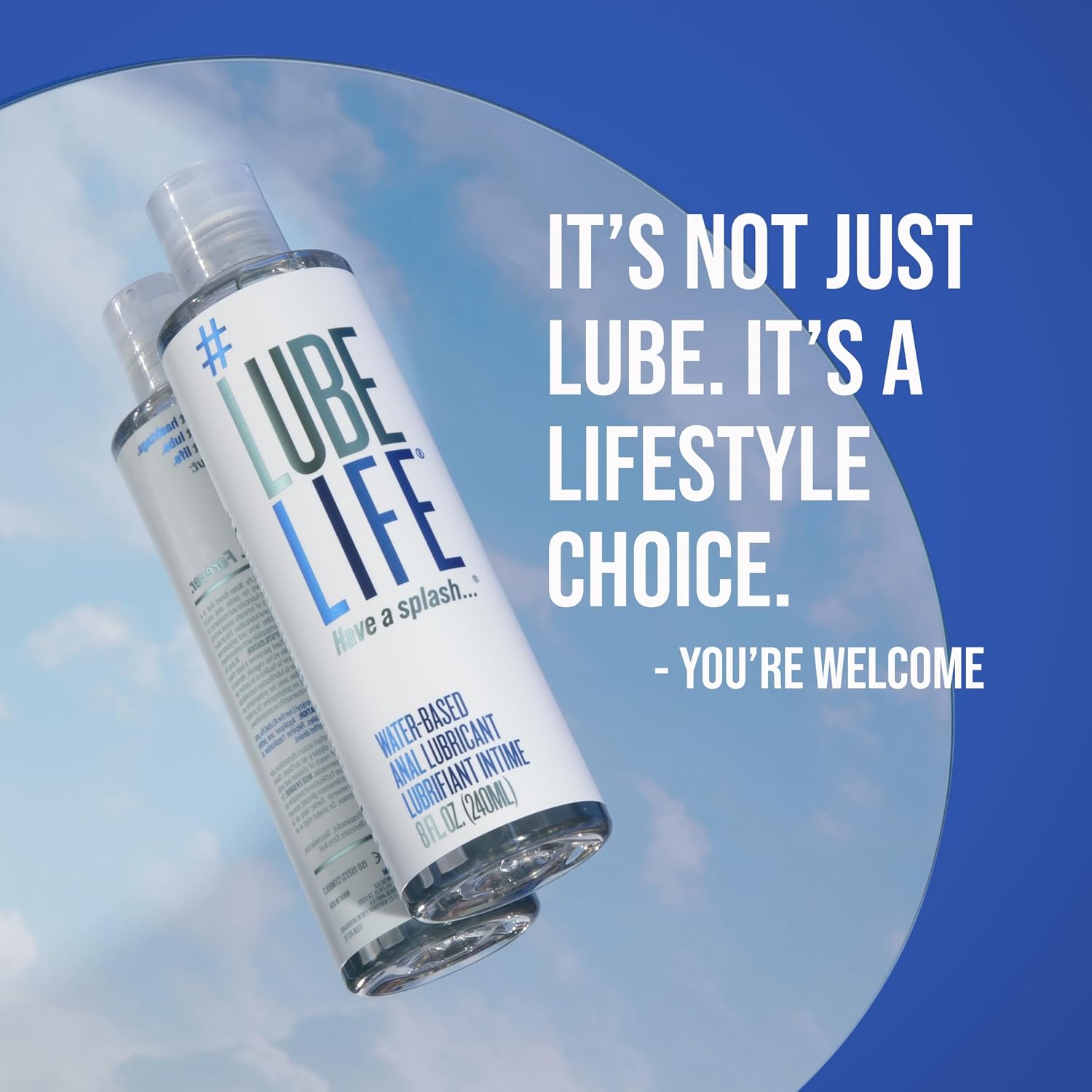 LUBELIFE Water Based Anal Lube, Personal Lubricant Toy Safe, 8 fl oz | Regular anal lube gel for privacy, non-sticky water-based formula, toy and condom compatible, smooth confident glide - Image 7