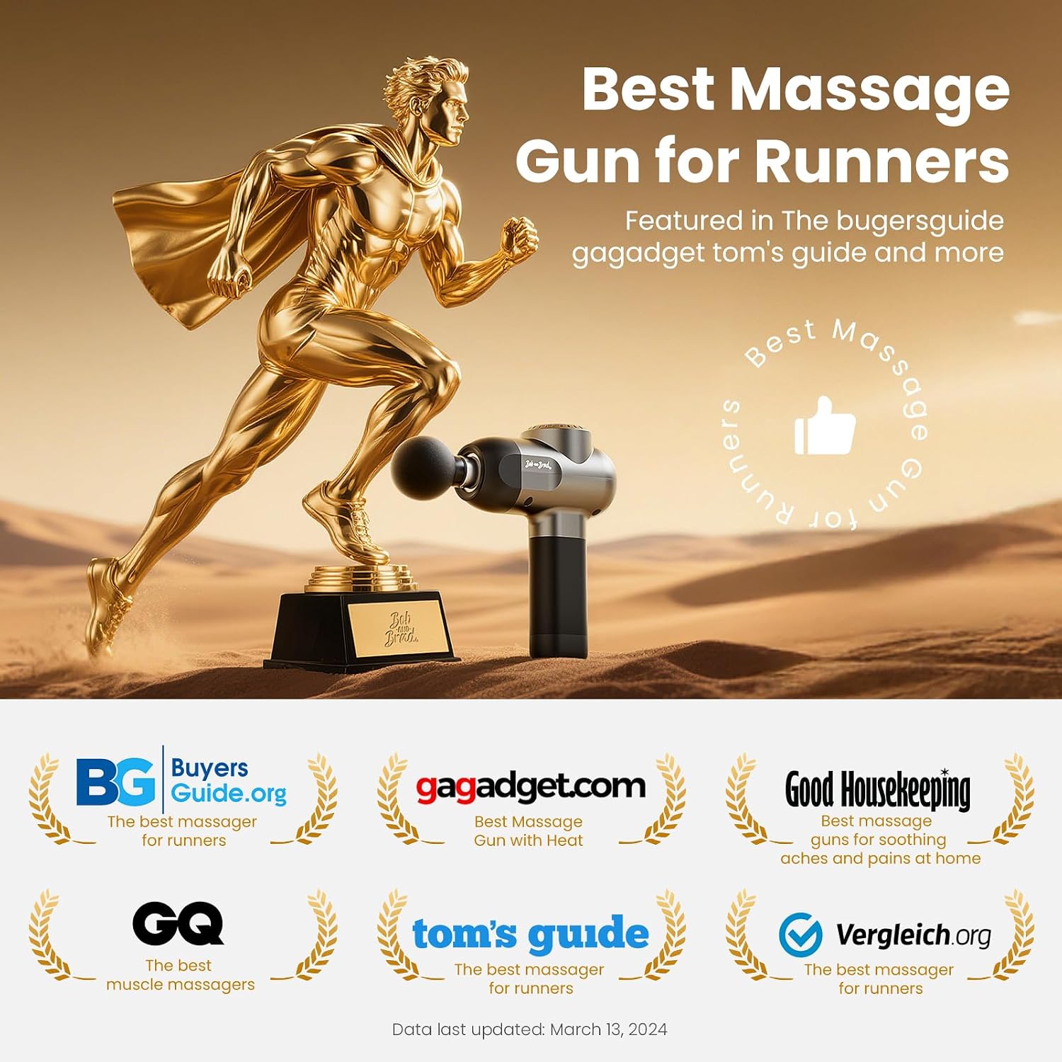 BOB AND BRAD C2 Massage Gun, FSA Eligible & HSA Approved Deep Tissue Percussion Massager Gun, Muscle Massager with 5 Speeds and 5 Heads, Electric Back Massagers for Professional Athletes Home Gym - Image 6