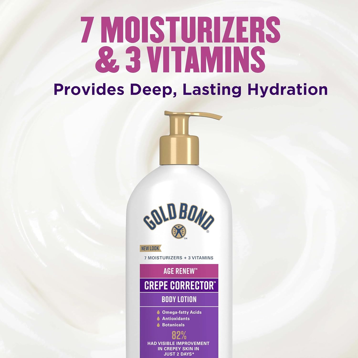 Gold Bond Age Renew Crepe Corrector Body Lotion, 14 Oz | 2022 Product of the Year In Skincare Category, replenishing & smoothing formula, Gold Bond crepe corrector body lotion - Image 6