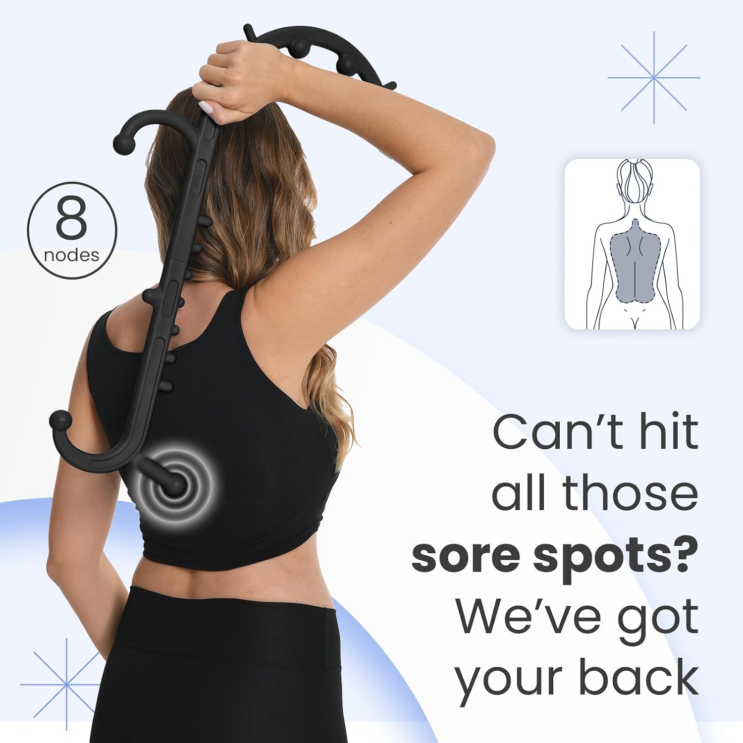 Ranarose Deep Tissue Back & Neck Massager for Body Muscle Pain Relief | Trigger Point Massage Tool for Full Body, Shoulders, Legs, Muscle Knot Remover, for Self-Massage, Pressure Point Massage Tool - Image 3