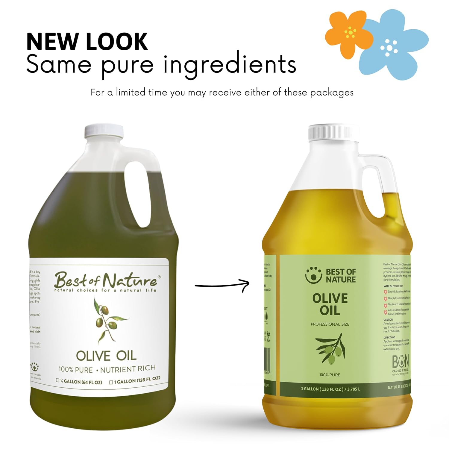 Best of Nature 100% Pure Olive Massage & Body Oil – Cold Pressed, Natural & Unscented Moisturizer for Skin, Hair & Bath, 1 Gallon (128 fl oz) - Image 12
