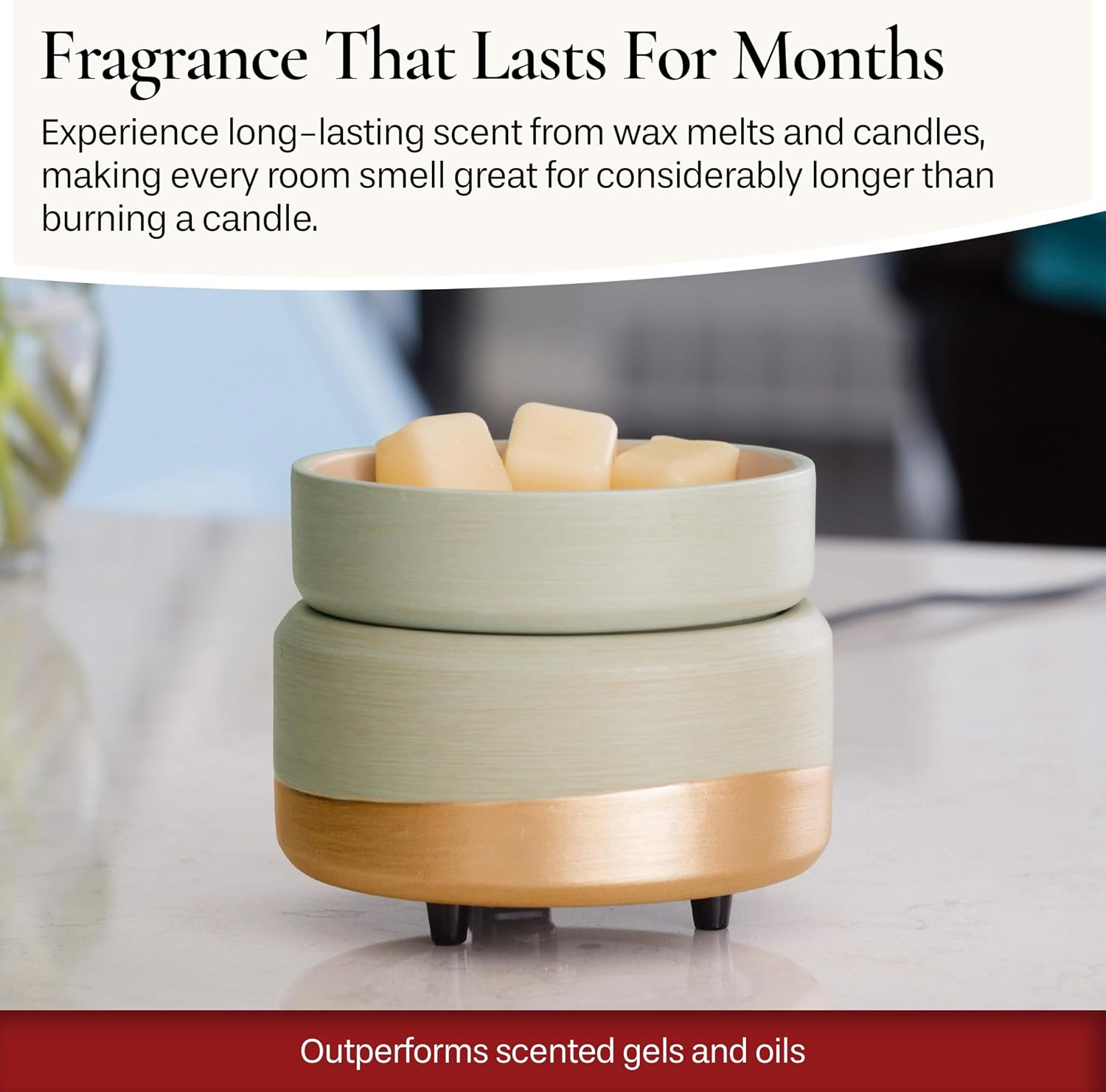 Candle Warmers ETC 2-in-1 Candle and Fragrance Warmer for Warming Scented Candles or Wax Melts and Tarts with to Freshen Room, Midas - Image 4