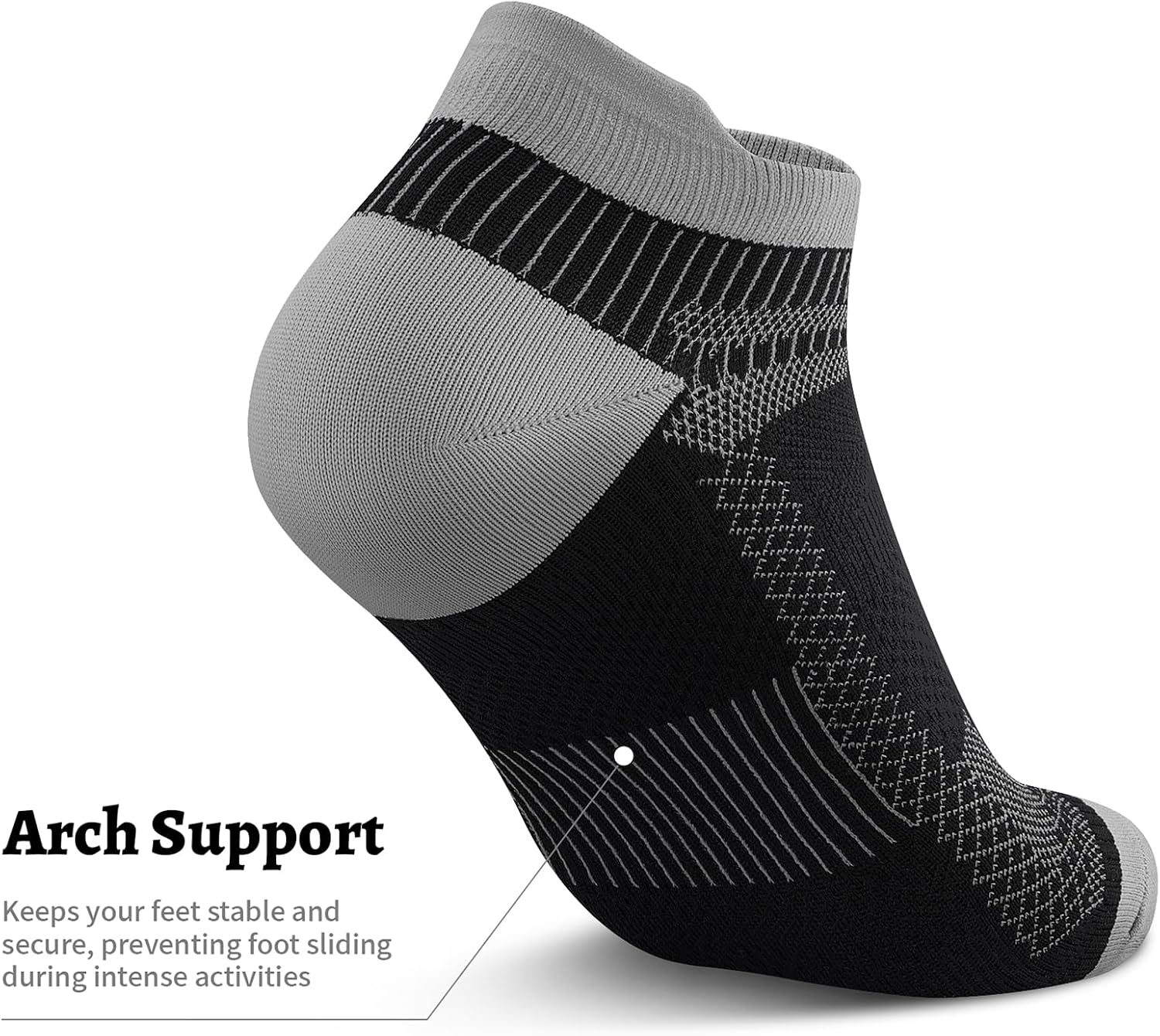 Compression Socks for Men Women Ankle Running Socks for Plantar Fasciitis | Low Cut Athletic Ankle Socks with Ankle & Arch Support for Running, Cycling, Golf, Work, Plantar Fasciitis Relief - Image 5