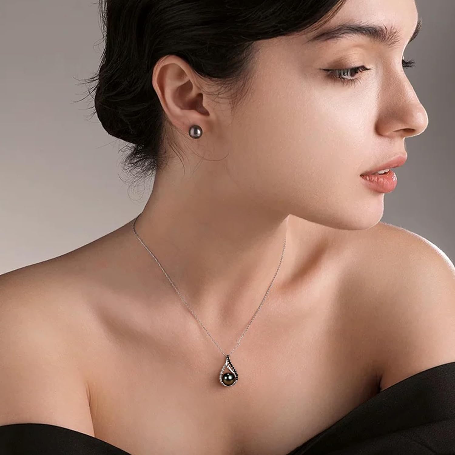 NONNYL Mothers Day Gifts For Wife Women Wedding Anniversary - Real Tahitian-Pearl-Necklace, Birthday Valentines Gifts For Wife Her Mom Christmas - Companion Necklace For Women Luxury Fine Jewelry - Image 3