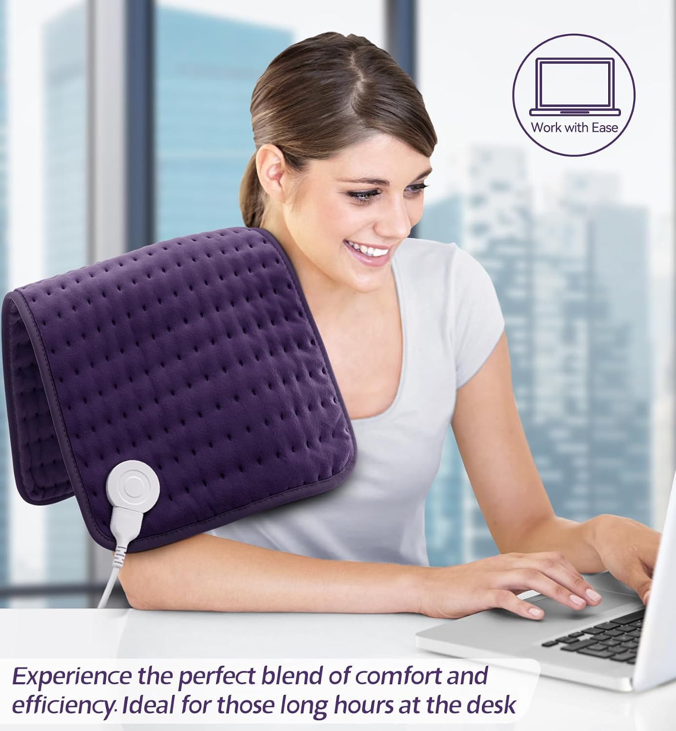 Electric Heating Pad for Back, Neck & Cramps Relief - Moist & Dry Heat Therapy - 6 Heat Settings, 4 Timer Options, Auto Shut-Off, Machine Washable, Ideal Christmas Gift for Men & Women,12"x24" - Image 2