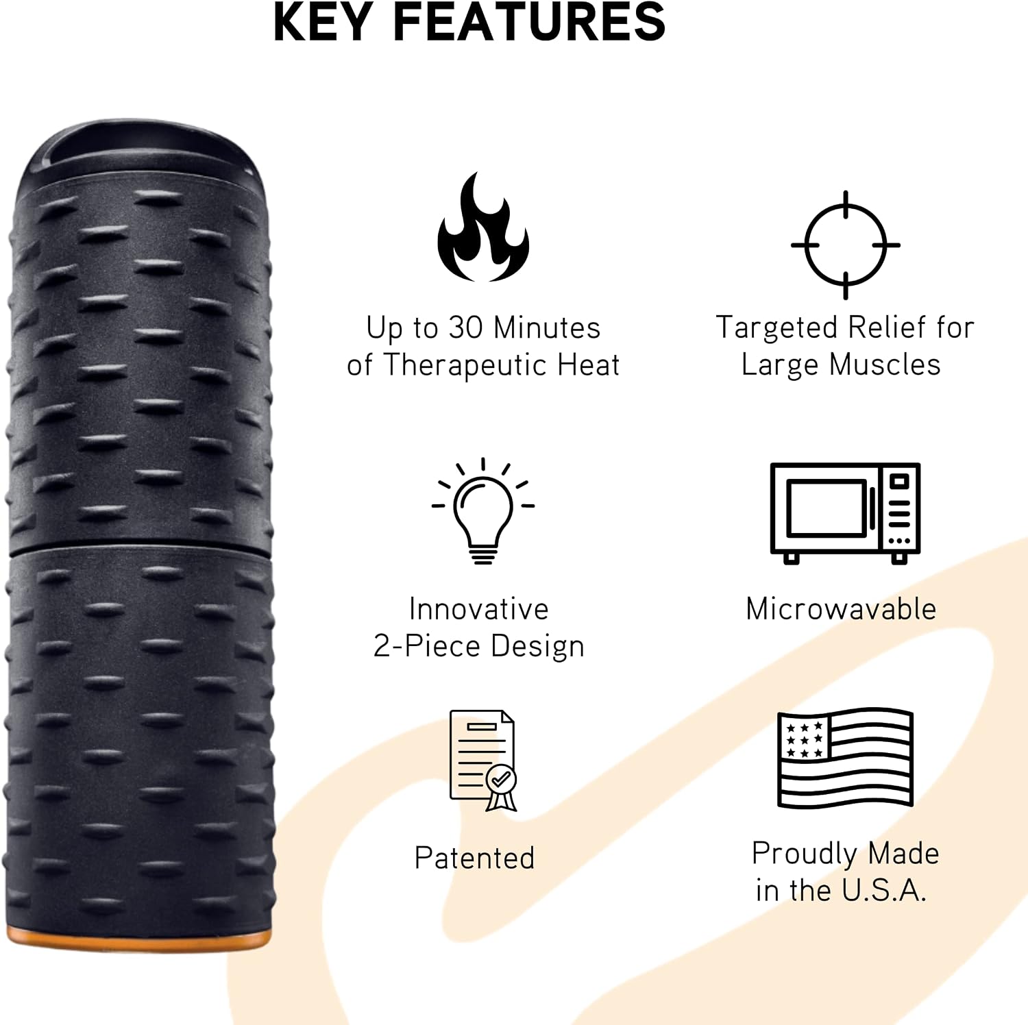 MojiHeat Roller V3, Heated Roller for Back & Neck Pain, Great Replacement for Your Traditional Foam Roller, Firm for Deep Tissue Massage, Physical Therapy, Exercise Recovery, Microwavable - Image 2