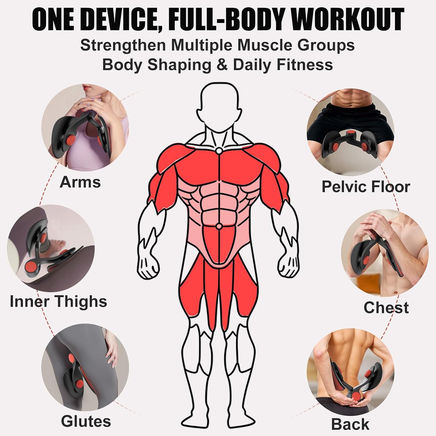 Pelvic Floor Exercise Devices 35lb Resistance Kegel Thigh Trainer with Band | Pelvic Floor Muscle Training, Inner Thigh Exerciser, Postpartum Recovery Support for Women, Suitable for Women and Men - Image 5