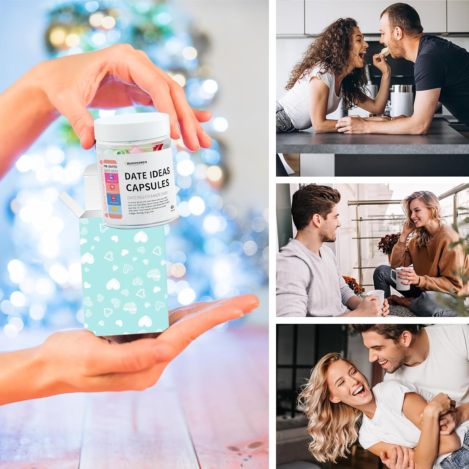 HIONXMGA 60pcs Capsule Date Night Ideas Bottle, Romantic Gift for Couples | Random Pick & Unfold Romantic Couple Activities Budget-Friendly, Unique Gifts for Wedding Anniversary Bridal Shower Newlyweds - Image 7