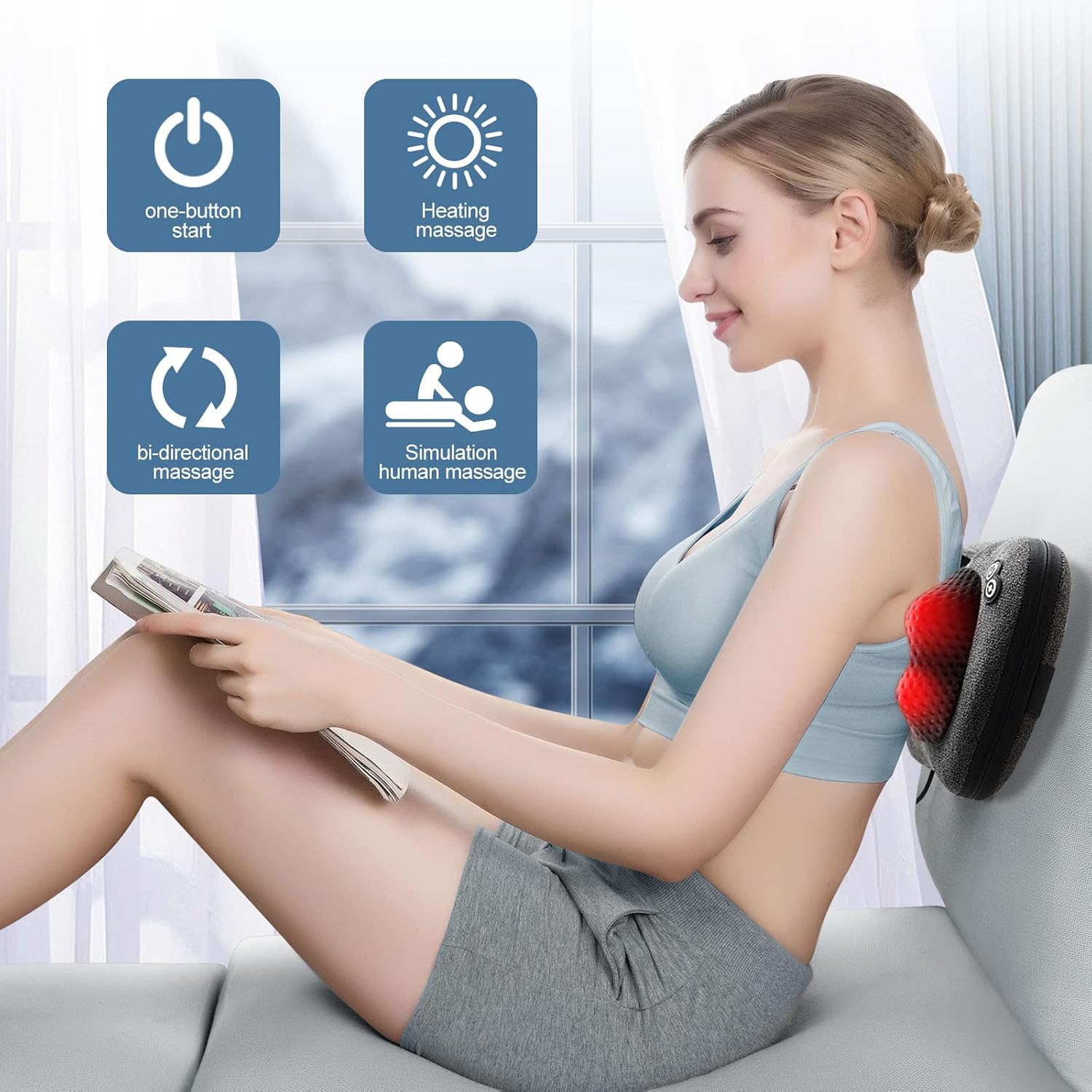 VIKTOR JURGEN Back Massager, Neck Massager with Heat, Massage Pillow Gifts for Men & Women, Electric Shiatsu Back Massager, Deep Kneading Shoulder Massager for Full Body Muscle,Massage at Home, Car | Electric 3D Kneading Massage Pillow for Neck, Shoulder, Back, Christmas for Men Women Dad Wife Mom Gifts (NOT Cordless) - Image 4
