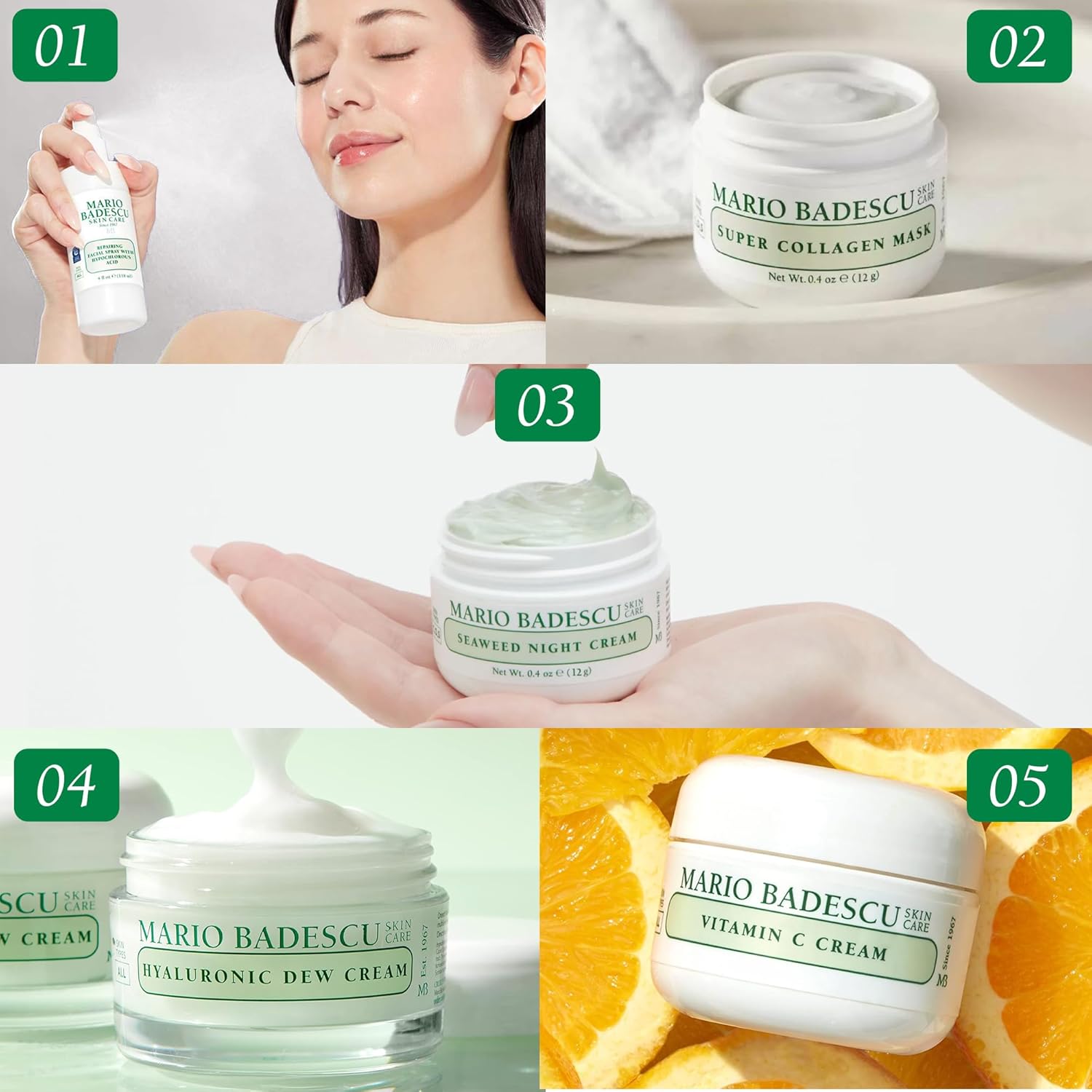 A Little Bit of Mario 10-Piece Skincare Kit – Vitamin C Serum, Glycolic Acid Toner, Hyaluronic Dew Cream, Collagen Mask, HOCI Spray & Cleanser – Brightening, Anti-Aging & Hydration – Travel & Gift Set - Image 7