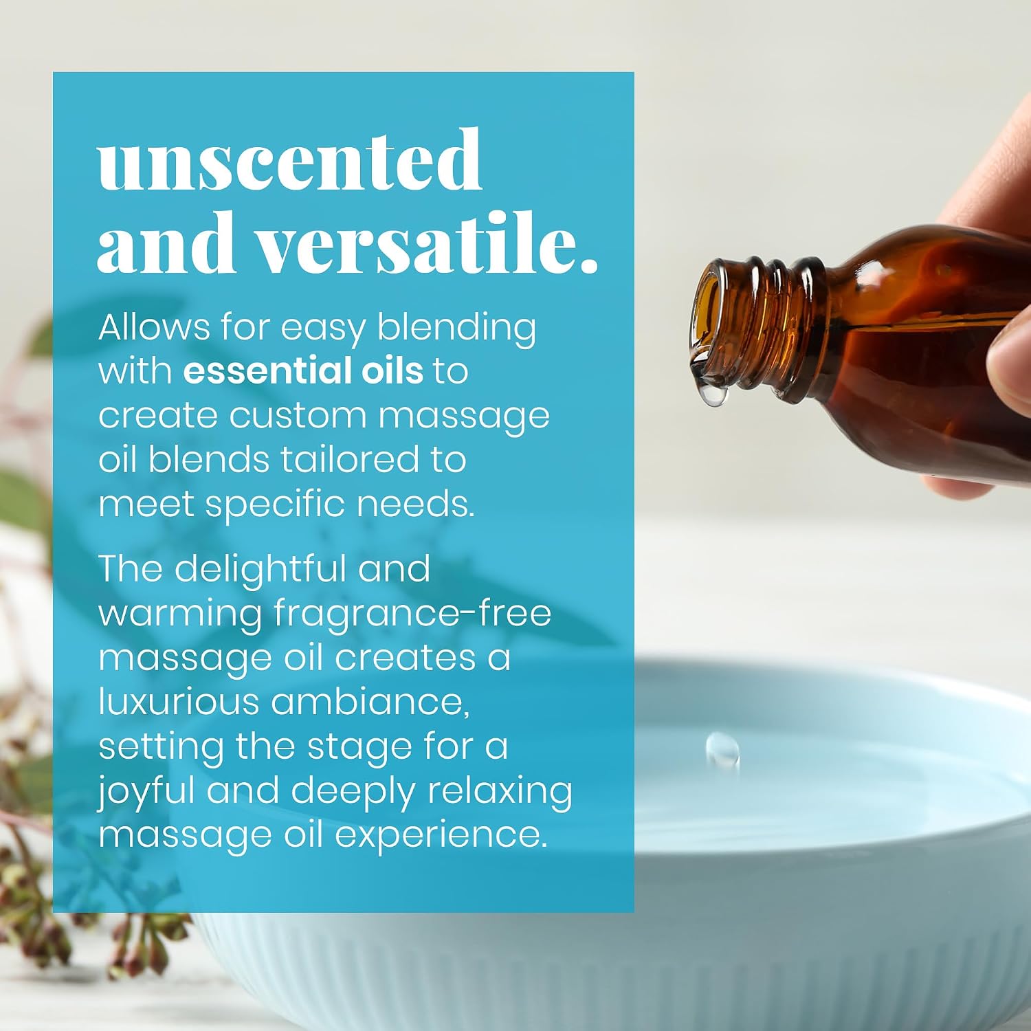 Unscented Massage Oil for Massage Therapy - 8oz | Fragrance-Free Body Oil for Sensitive Skin & Aromatherapy | Sweet Almond, Jojoba, Coconut & Grapeseed Oils - Image 4