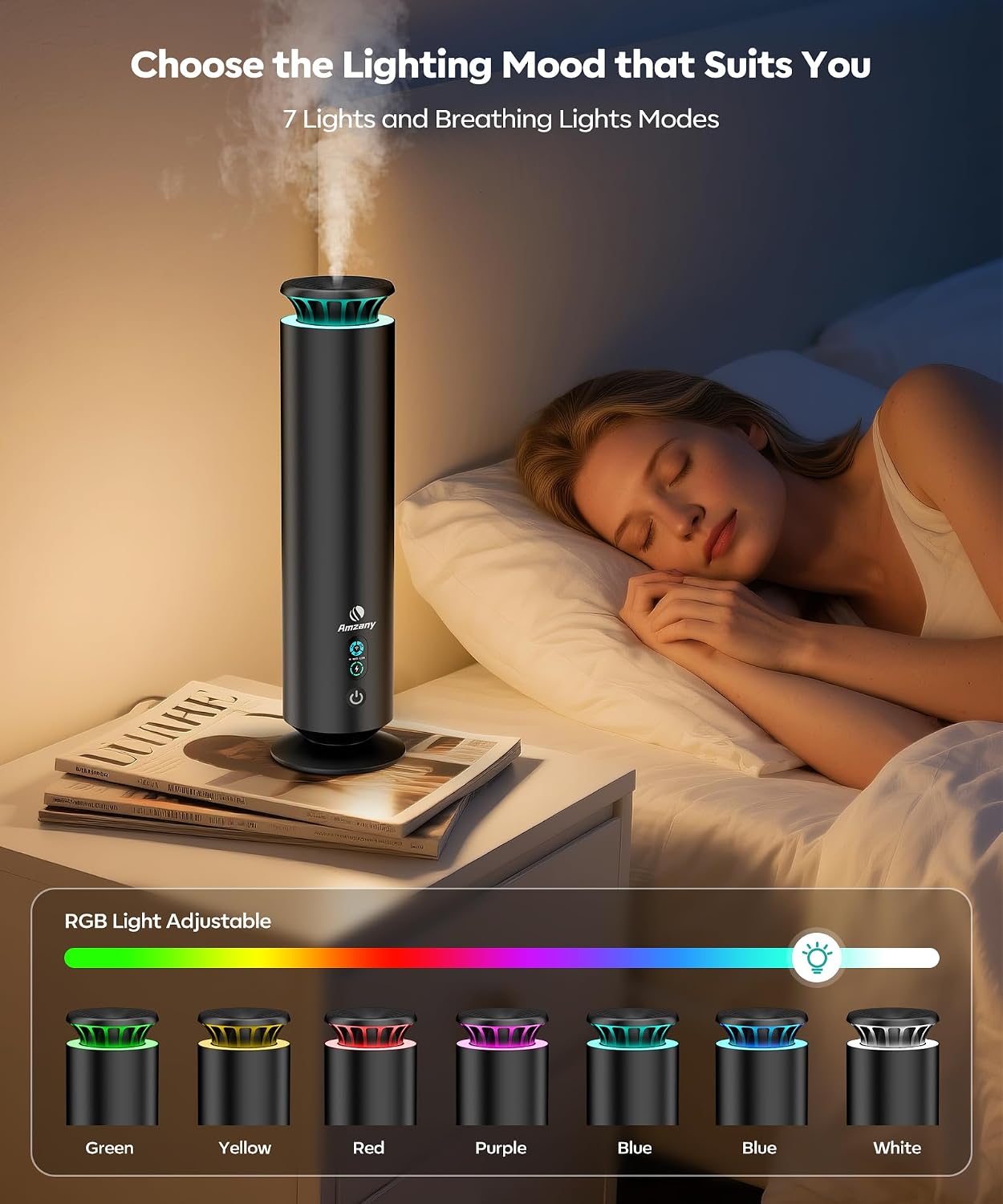 Waterless Scent Diffuser Kit,Scent Diffuser with 7 Lights and Breathing Lights Modes,Max Coverage 2000 sq.ft.Home,Offices,Hotels and Spas Aromatherapy Diffuser Included 5 Scent Oils Remote Control - Image 2
