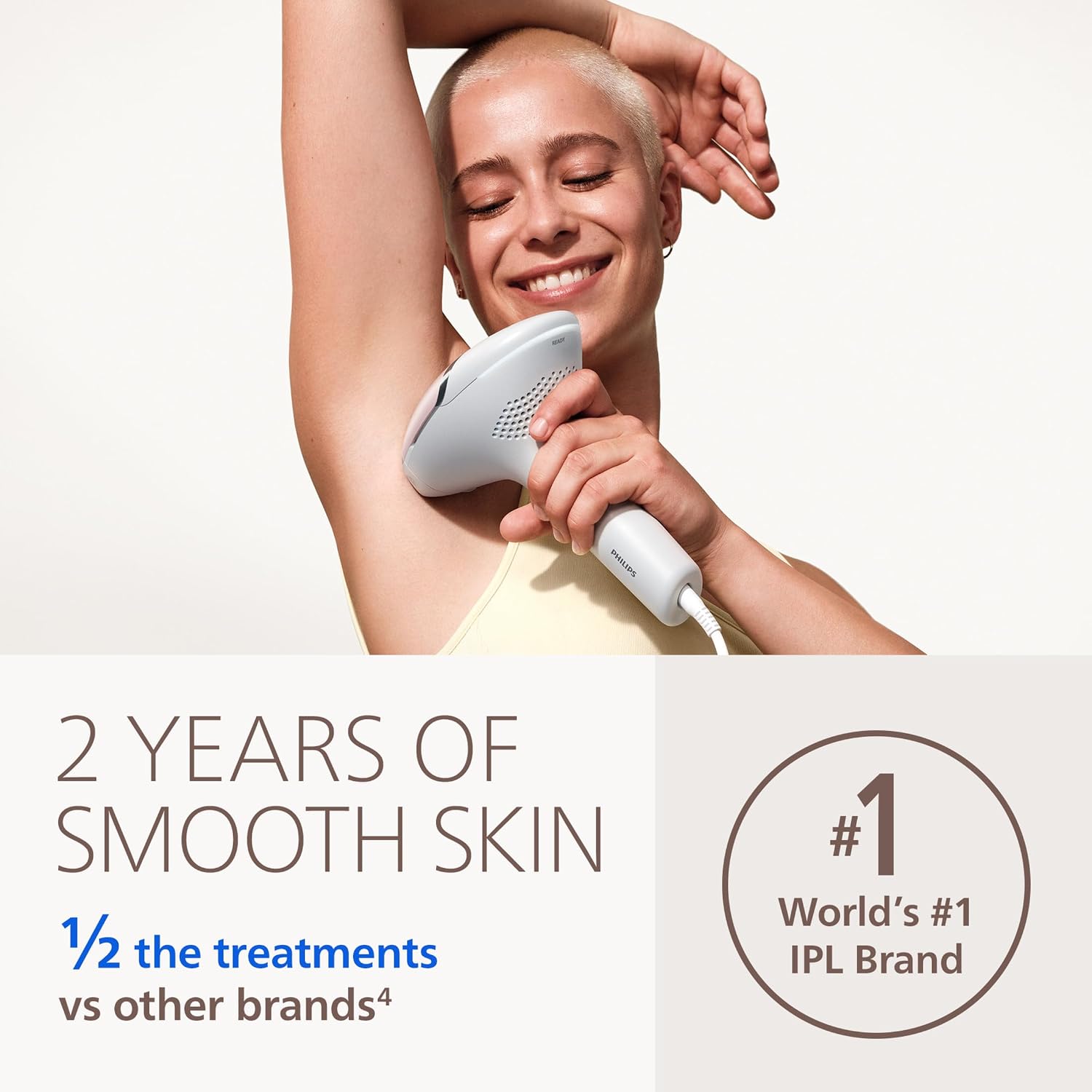 Philips Lumea IPL — Salon-like Laser Hair Removal, Permanent Hair Reduction Device At Home for Body & Facial Hair Removal for Women with Unique UV Filter for Face — 5 Settings, Skin Sensors, BRI932/03 - Image 2