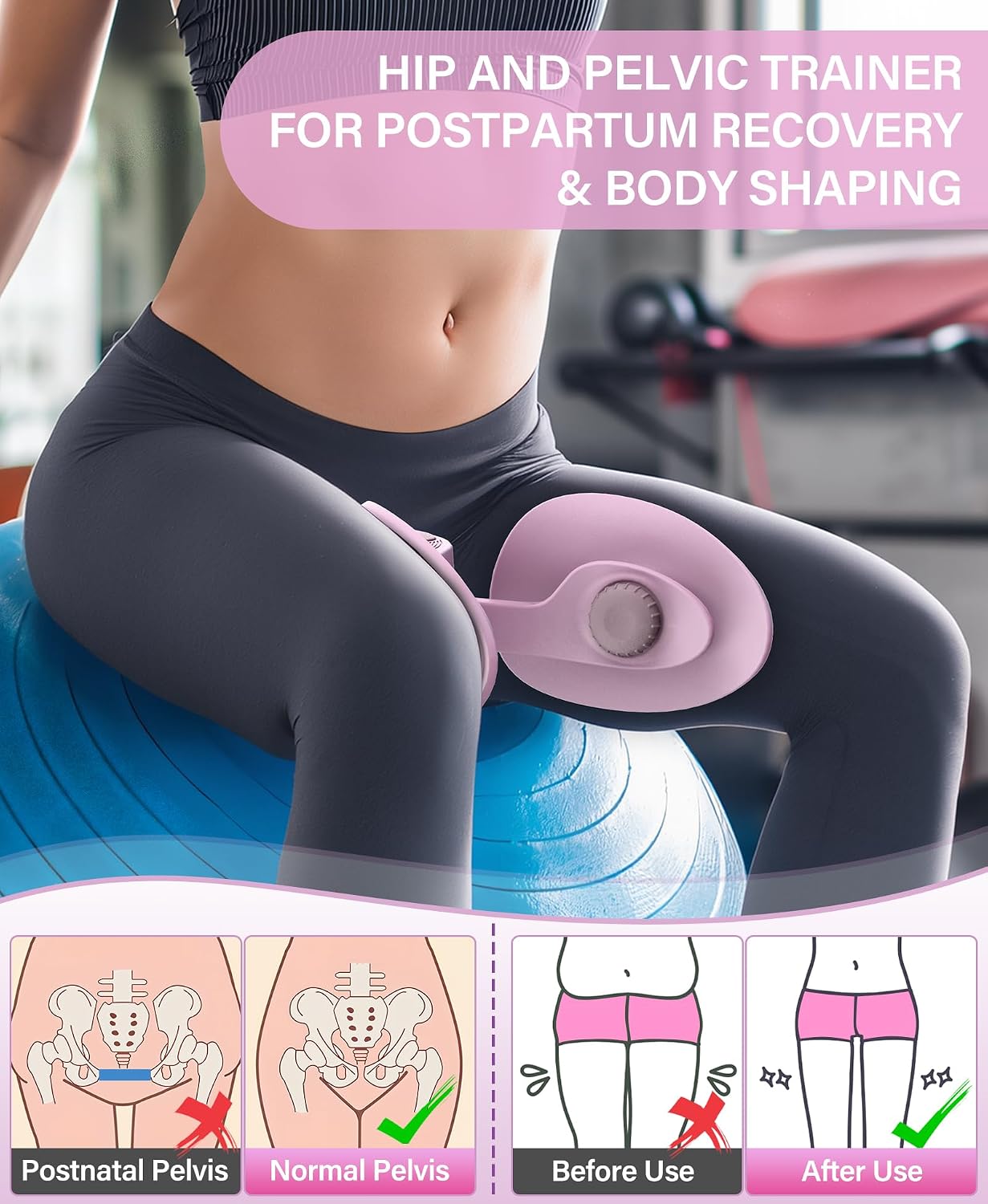 Pelvic Floor Exercise Devices Inner Thigh Hip Trainer Kegel Exerciser | 35LB Pelvic Floor Muscle Trainer for Women and Men, Hip Strengthener & Abductor, Home Leg Workout for Postpartum Recovery - Image 5