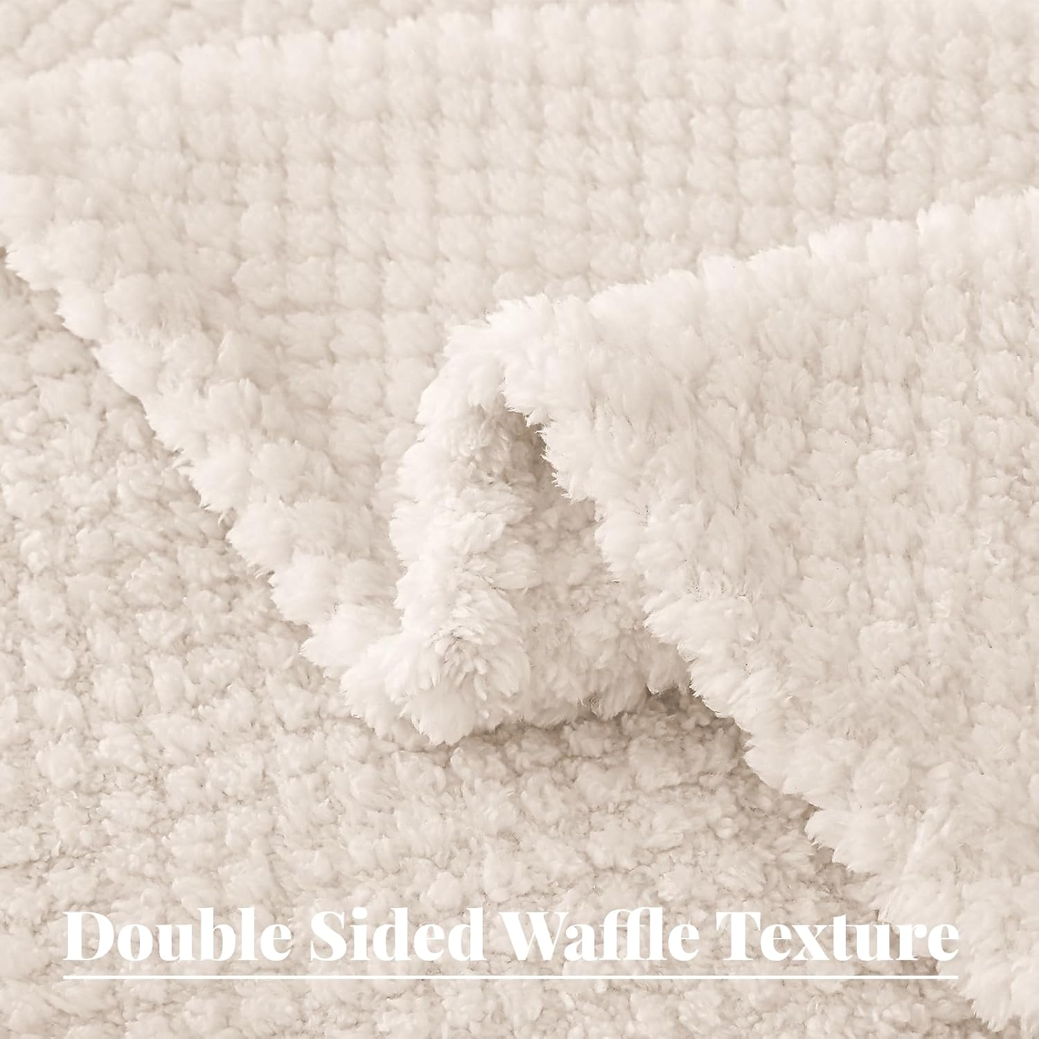 Whale Flotilla Soft Fleece Queen Size Bed Blanket, Ivory | 90x90 Inch, Suitable for Bed, Fluffy Fuzzy Jacquard Blankets for All Season, Lightweight and Cozy - Image 5