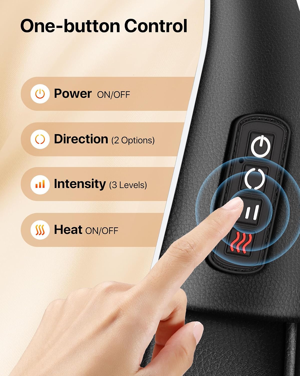ALLJOY Shiatsu Neck and Back Massager with Heat, Deep Tissue Kneading Electric Massager for Shoulder, Lumbar, and Leg Pain Relief, Self-Care Wellness Gifts for Women Men Mom Dad | 3 Intensities with Heat up to 113°F, 15 Minute Auto Shutoff Overheat Protection and Travel Bag for Home Office and Car Use - Image 5