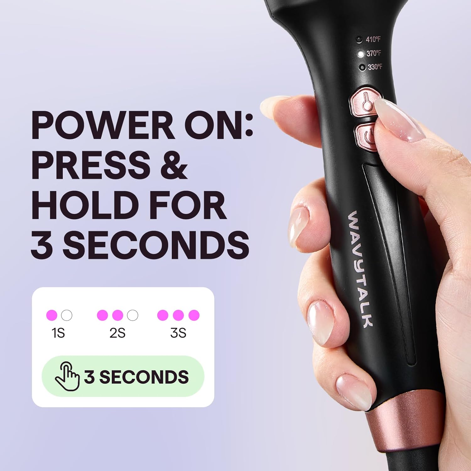 Wavytalk Thermal Brush Blowout Express 1.5" Ionic Heat Round Brush | Creates Smooth Shiny Blowout Look, Salon Blowouts, 3 Temp Settings Dual Voltage, Easy to Use Reduces Frizz, Rose Gold - Image 7