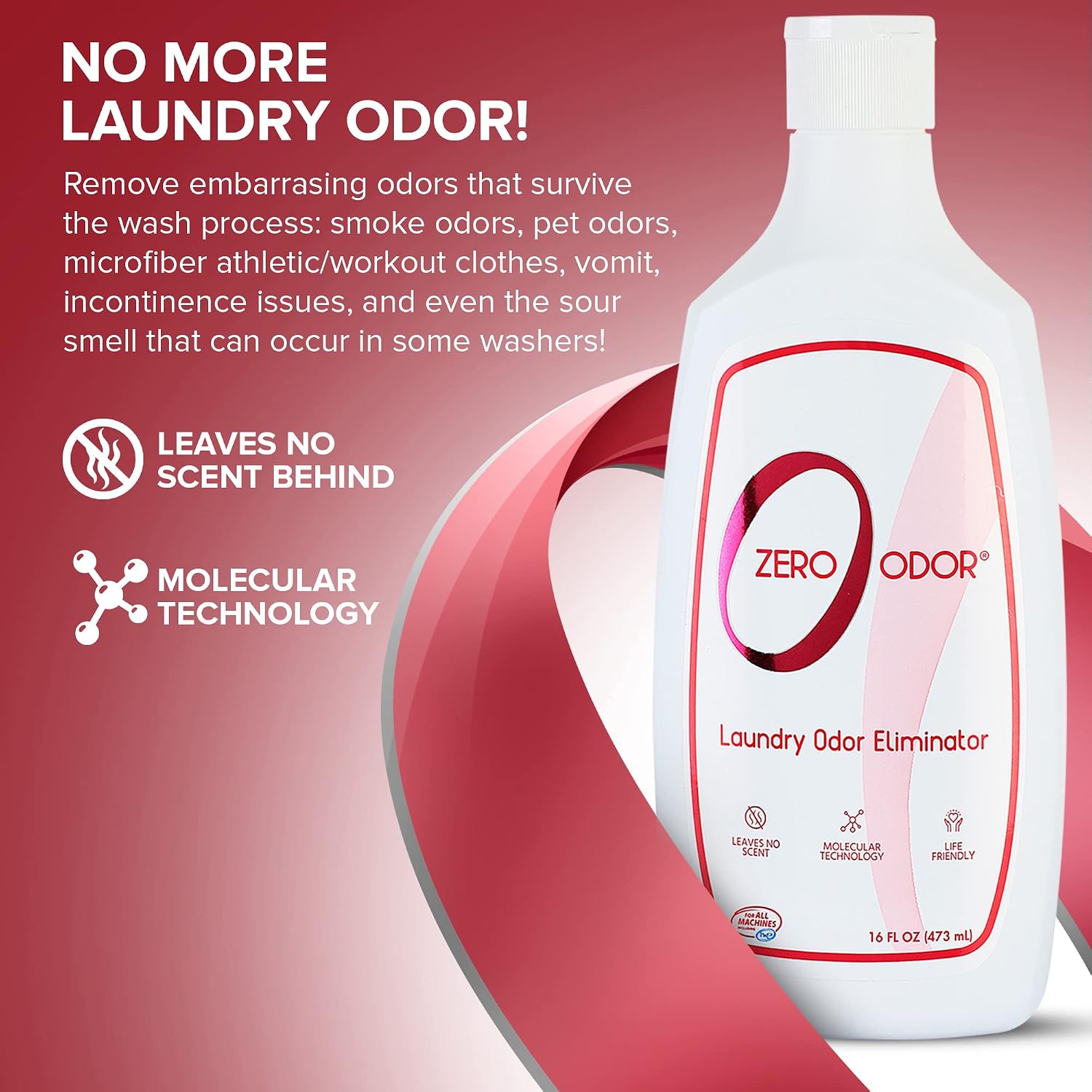 Zero Odor Laundry Odor Eliminator for Clothes, In-Wash Odor Eliminator | Laundry booster additive for Sweat, Gym Clothes, Towels & Washing Machine Odors, Works with your detergent, 16 OZ - Image 3