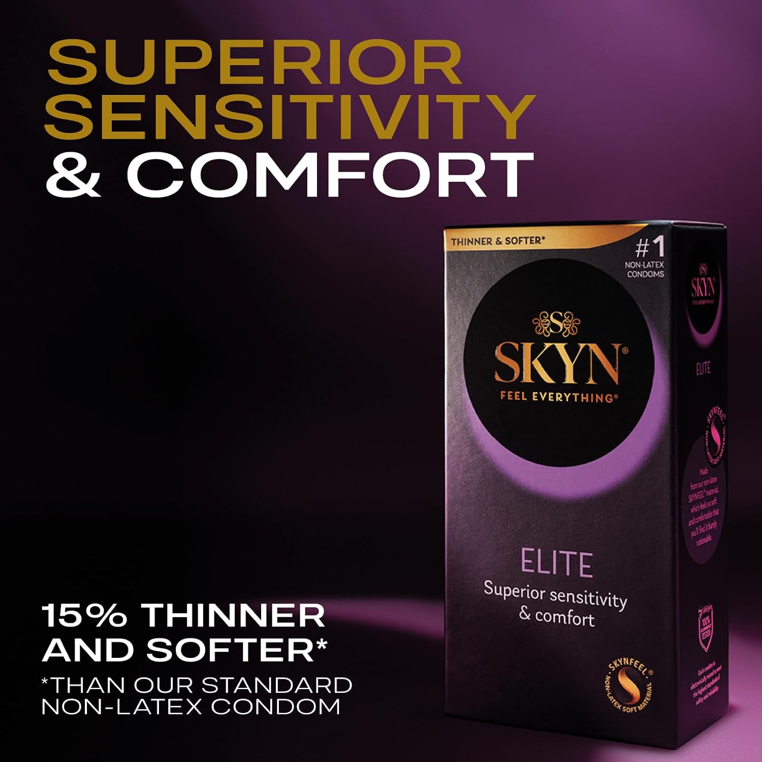 SKYN Elite, 10 Count, Ultra-Thin, Lubricated Latex-Free Condoms - Image 2