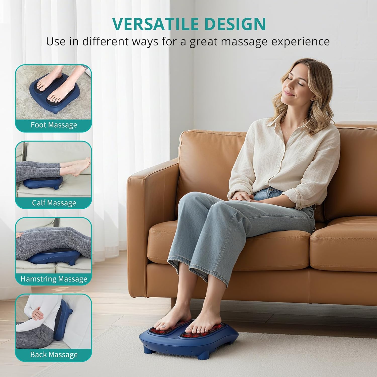 Nekteck Shiatsu Foot Massager with Heat for Neuropathy, Plantar Fasciitis | HSA Eligible FSA Electric Foot Massager Machine for Pain Relief and Circulation, Ideal Gifts for Women Man Her Him Dad - Image 5