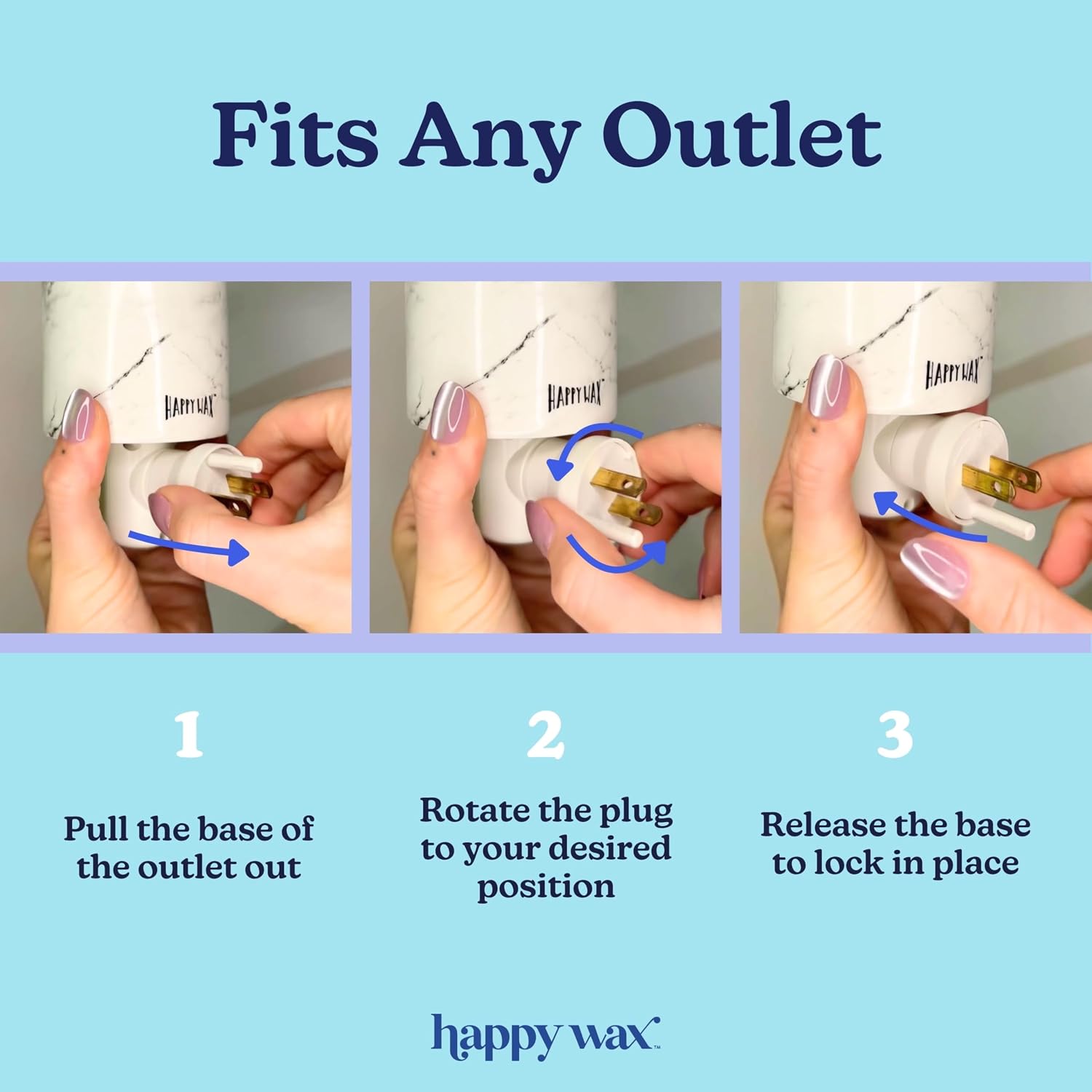 Happy Wax Black Outlet Timer Warmer for Scented Wax - Compact Ceramic Wall Plug in Wax Melt Warmer with Timer - Wax Melter for Home Fragrance with Removable Silicone Dish - Image 3