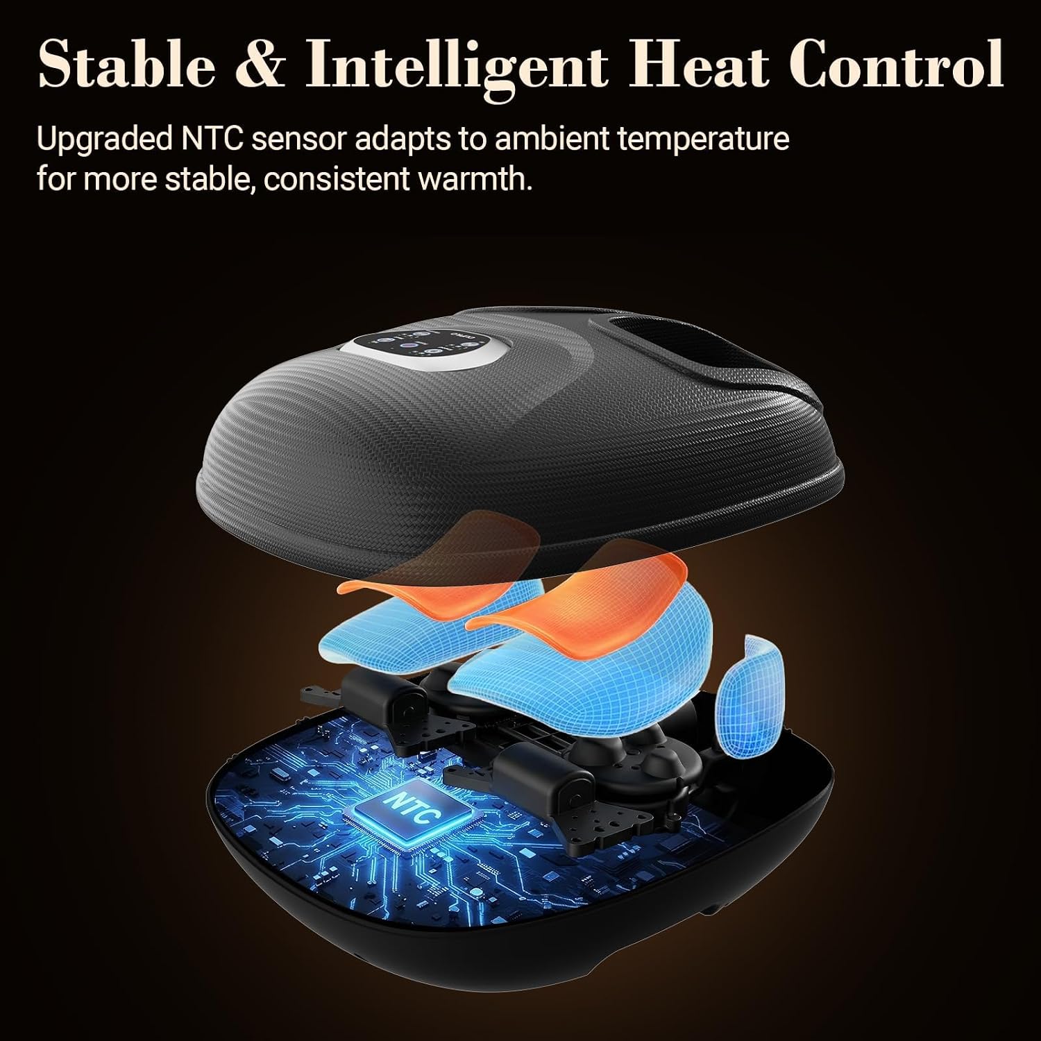 Foot Massager Upgraded FSA Eligible HSA, Birthday Gifts for Women | 5 Levels Compression & Vibration Massage for Plantar Fasciitis Relief, Heat & 3 Kneading, NTC Temperature Control - Image 6