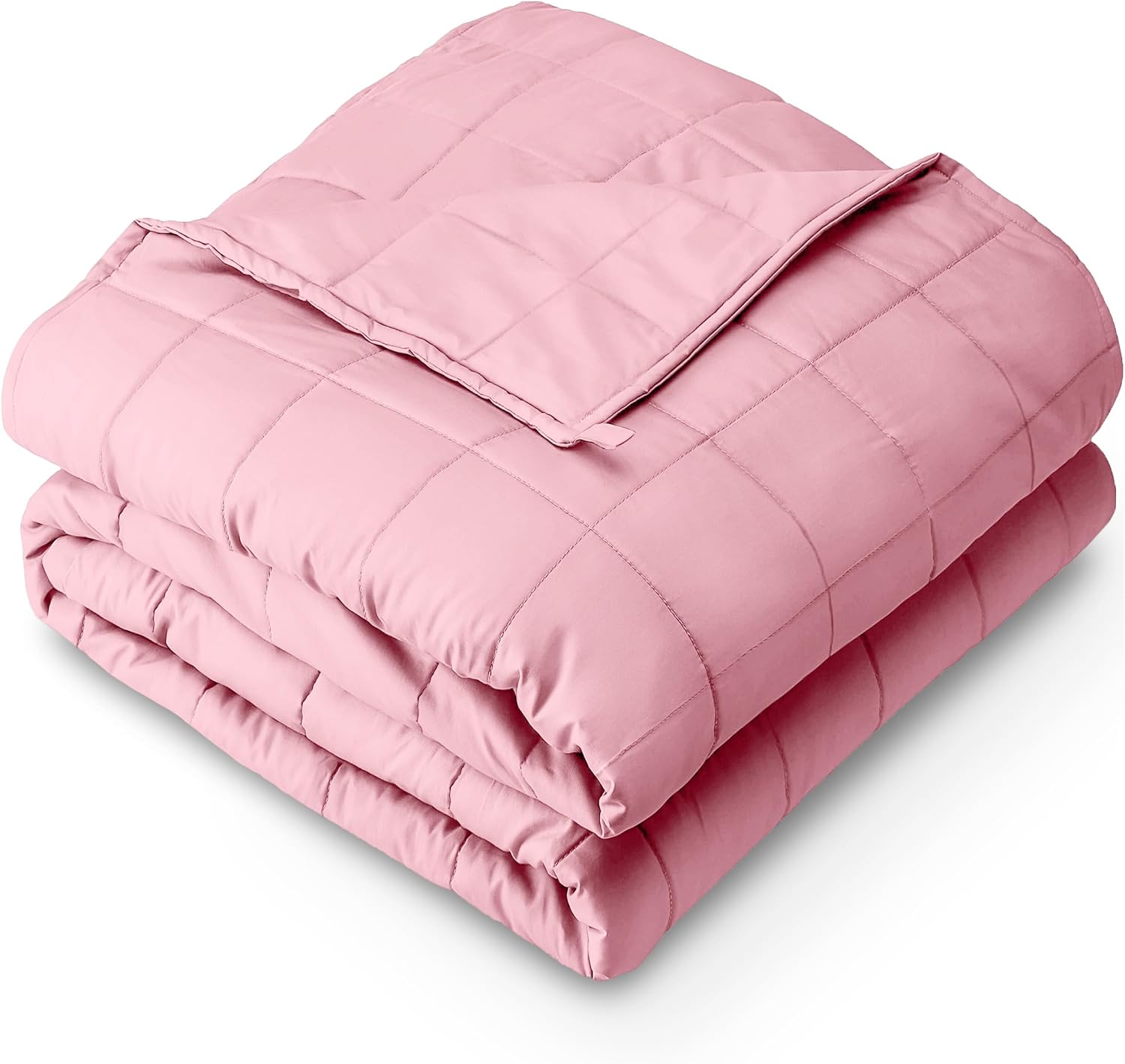 Bare Home Cotton Weighted Blanket (Light Pink, 40"x60" 10lbs) | Twin or Full Size, All-Natural 100% Cotton, Premium Heavy Blanket Nontoxic Glass Beads