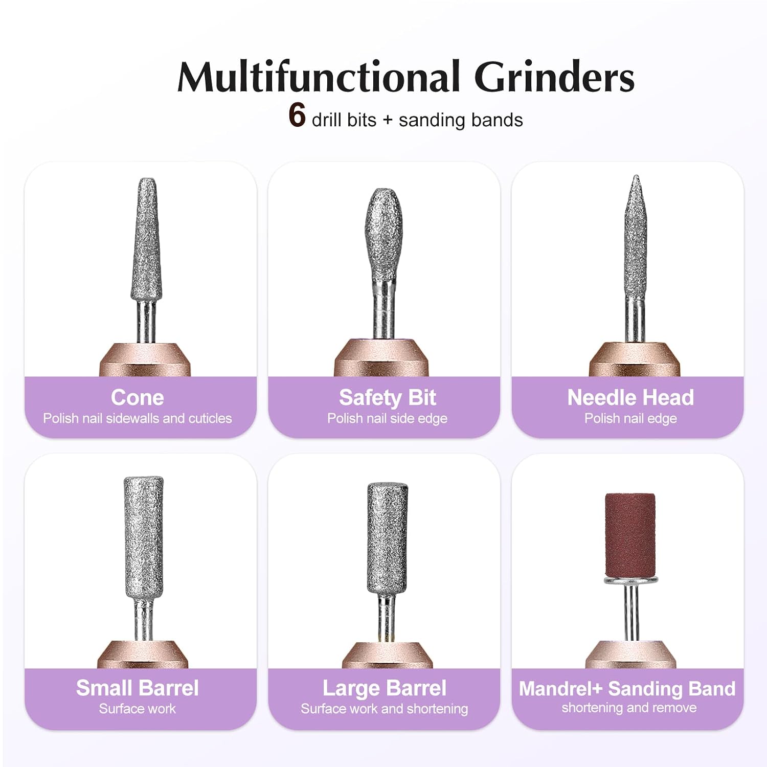 COSLUS C40 Electric Nail Drill Professional, Precise Dial Speed Control | Nail File Machine for Acrylic Gel Dip Powder Removal, Compact Manicure Tools, Beginner-friendly Polishing Set, Home - Image 9