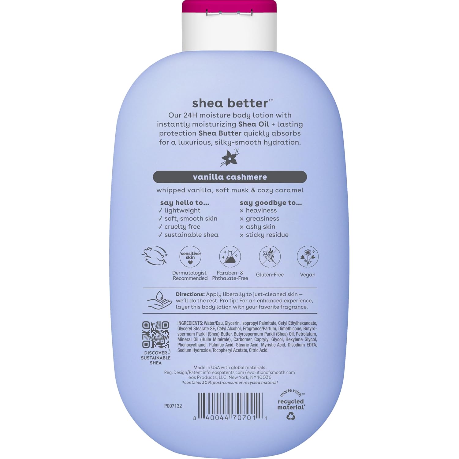 eos Shea Better Body Lotion Vanilla Cashmere, 24-Hour Moisture Skin Care, Lightweight & Non-Greasy, Natural Shea, Vegan, Vanilla Body Lotion, 16 fl oz - Image 11