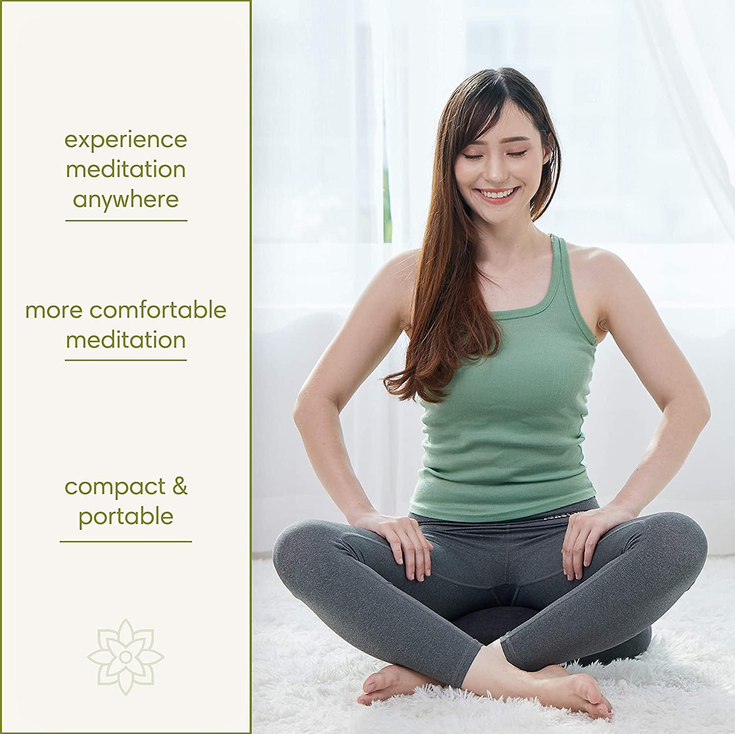 Mindful Modern Travel Meditation Cushion | Outdoor Floor Cushions for Adults | Stylish Outdoor Decor | Portable Mindfulness Pillow | Accessories for Women | Washable Cover - Image 2