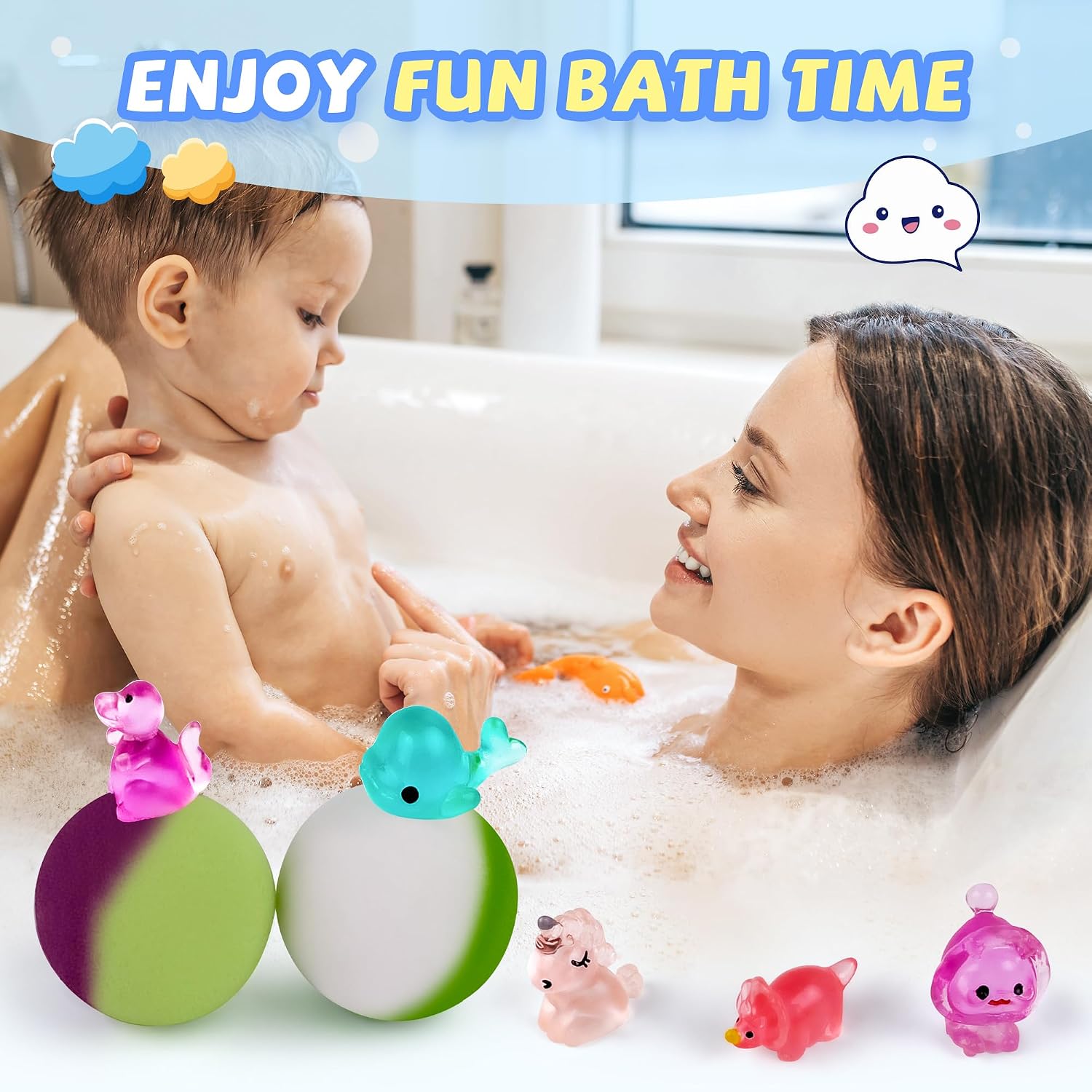 Bath Bombs for Kids with Surprise Toy Inside, 42 Pack Kids Bath Bombs Gift Set with 34 Glow-in-The-Dark Toy & 8 Sea Animal Toy Inside, Organic Bubble Fizzy for Boys and Girls. - Image 4