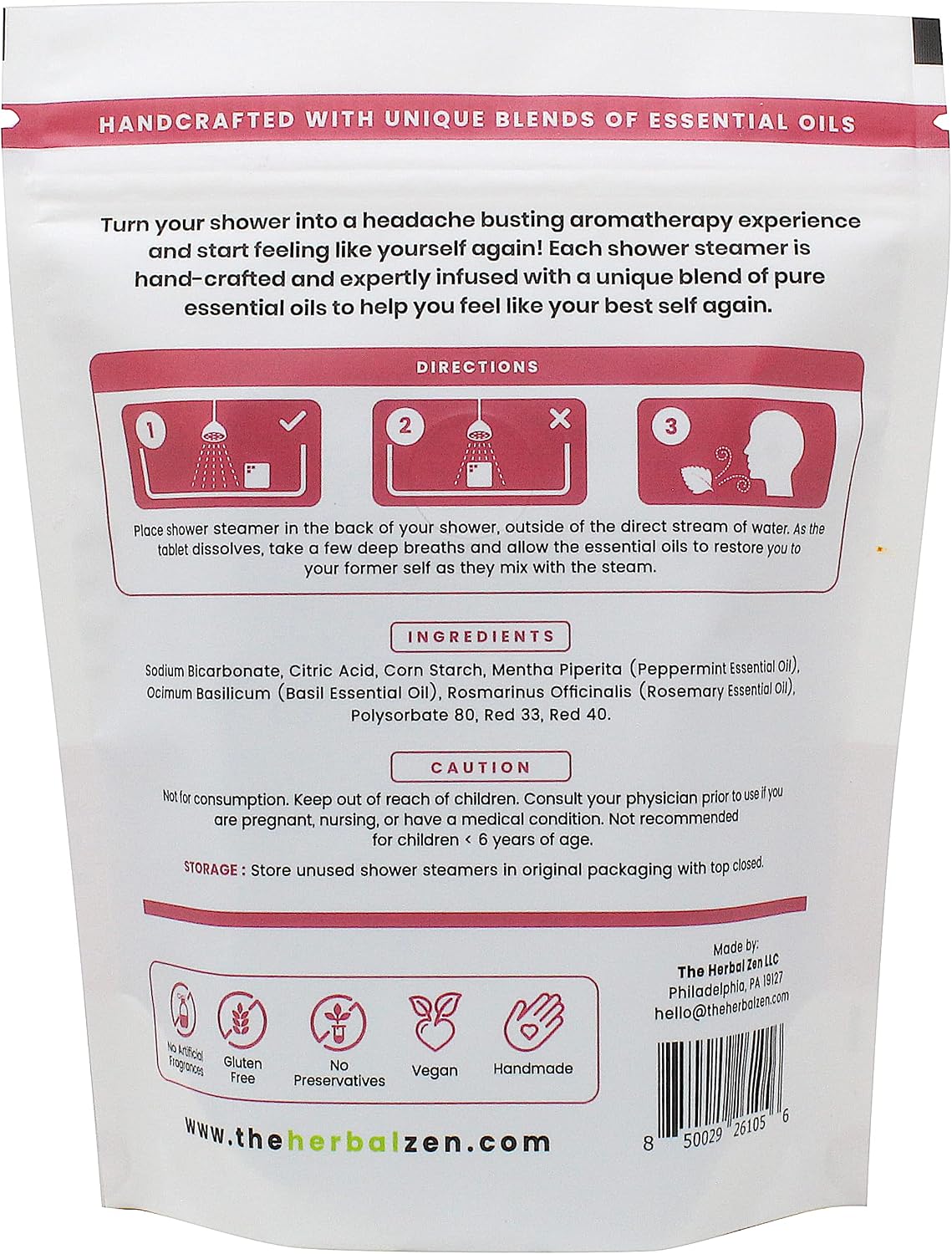 The Herbal Zen Shower Steamers Aromatherapy Gift for Women & Men - 20 Ct | Cold Kicker + Head Hug Combo | Soothing Shower Bomb Tablets | Natural Essential Oils for Relief & Relaxation | Made in USA - Image 8