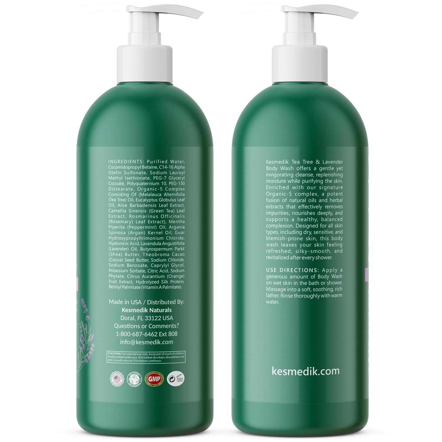 KESMEDIK Tea Tree Lavender Body Wash MaxTherapy with 100% Tea Tree Oil for Skin & Calming Lavender | Purifying Body Soap, Soothes & Refreshes Sensitive, Itchy Skin, Men & Women, 16 Fl Oz (Pack of 2) - Image 8