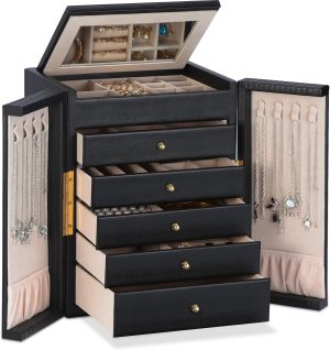 Large Jewelry Organizer Box, 6-Tier...