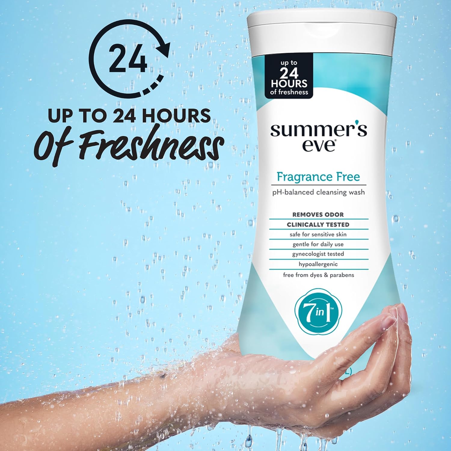 Summer's Eve All-Over Daily Feminine Wash, Fragrance Free, 15 Fl Oz - Image 2