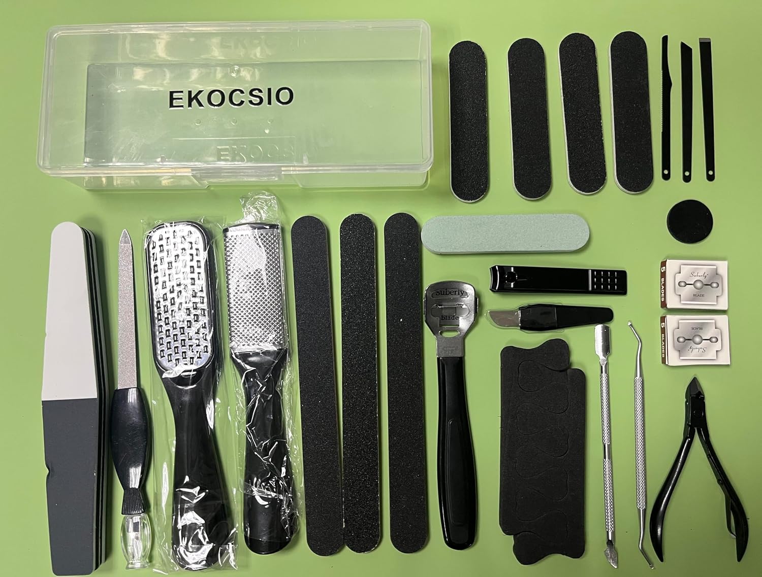 36 in 1 Professional Pedicure Kit, Foot File, Foot Rasp and Callus Remover | Stainless Steel Pedicure Tools for Feet with Foot Scrubber, Nail Clippers and Storage Case for Home or Salon Foot Care - Image 7