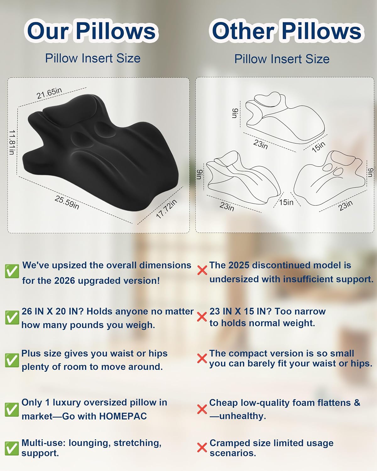 Ergonomic Memory Foam Wedge Pillow, 27° Bed Wedge Support, Black | Reading Reclining Sit Up Support, Upper Body Leg Elevation Comfort, Neck Back Waist Support, Removable Cover, Anti-Slip Base - Image 2